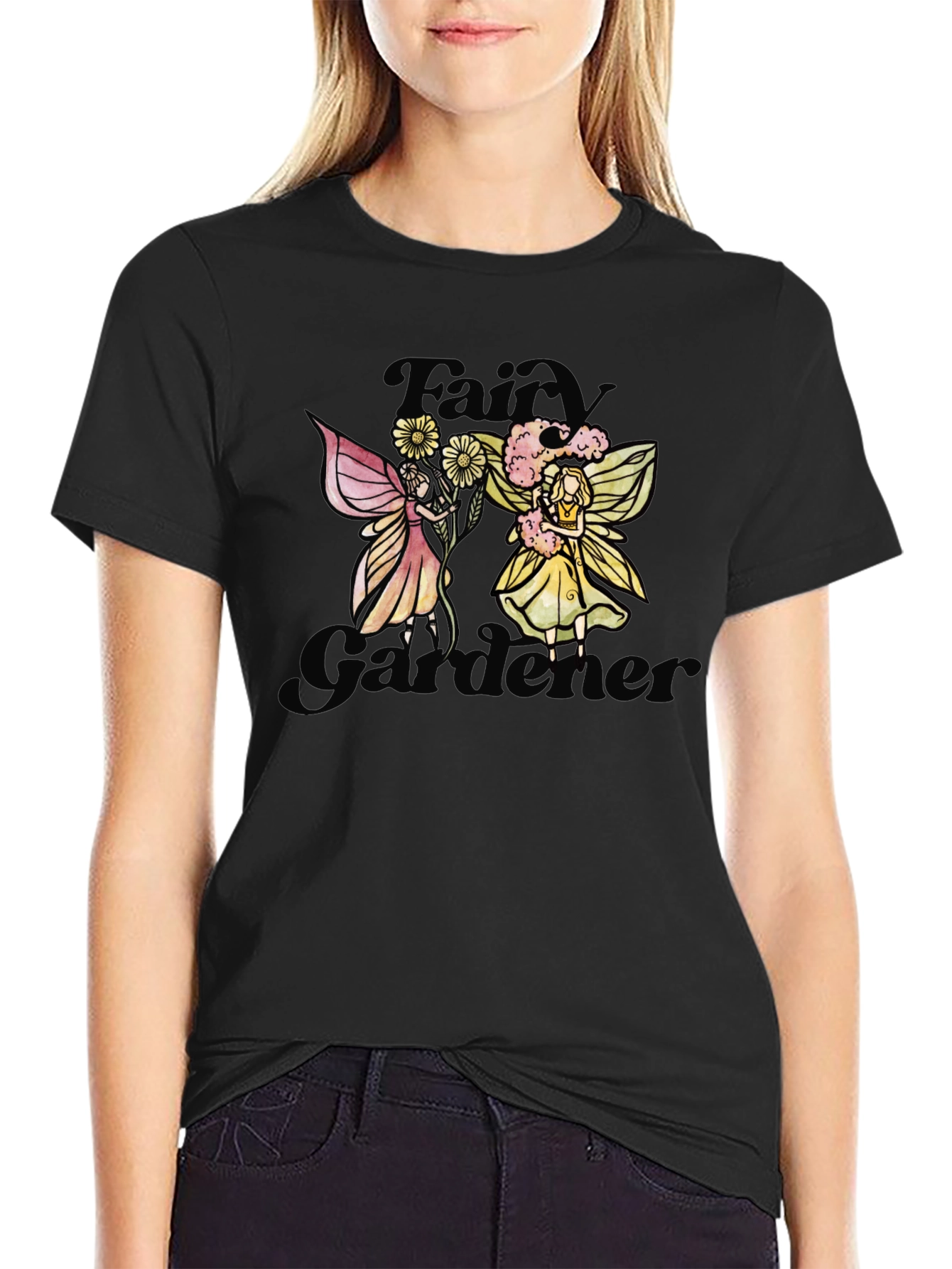 Fairy Gardener Black T-Shirt