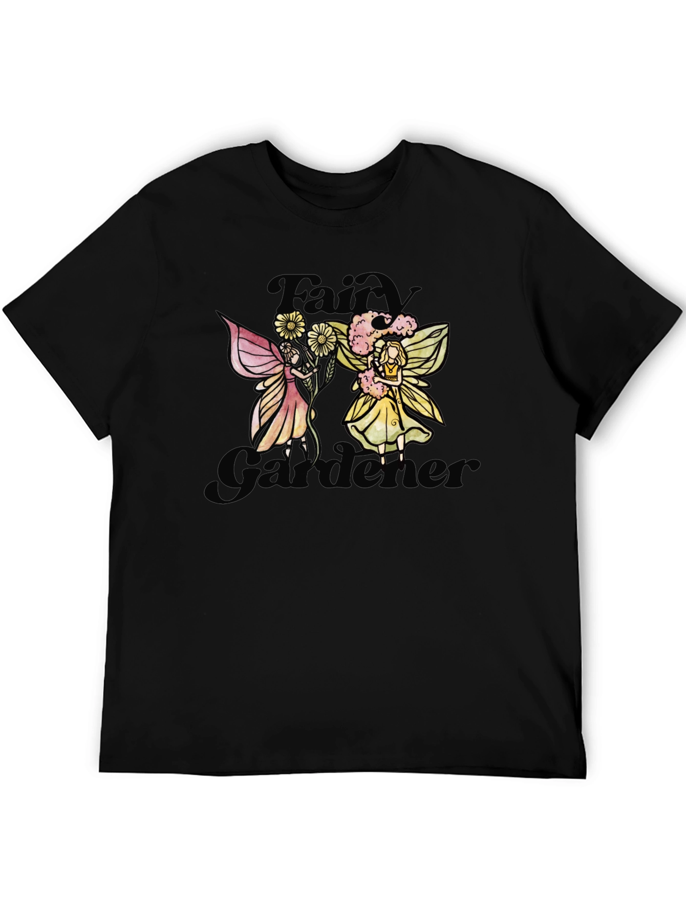 Fairy Gardener Black T-Shirt
