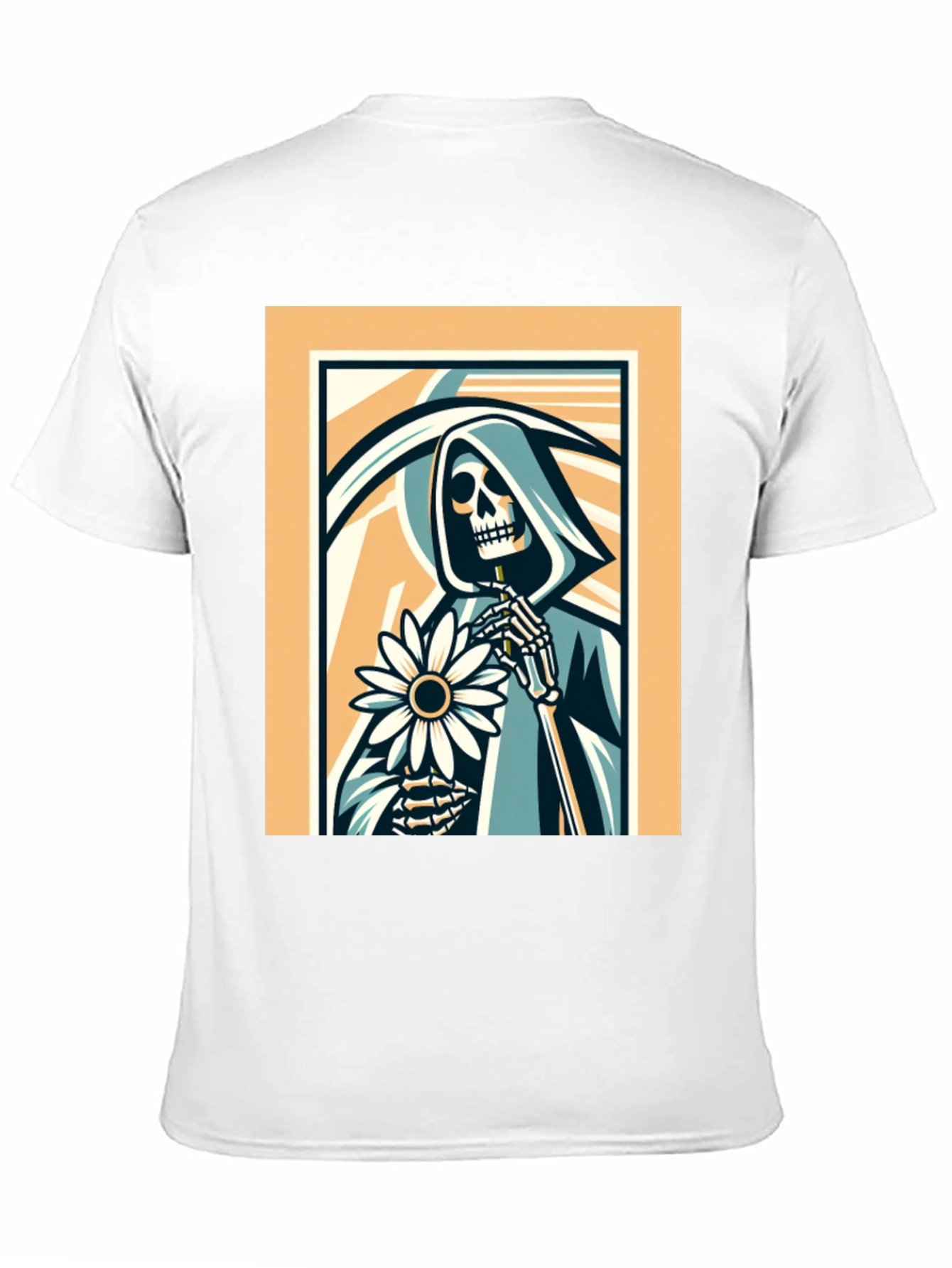 Grim Reaper Flower Graphic T-Shirt