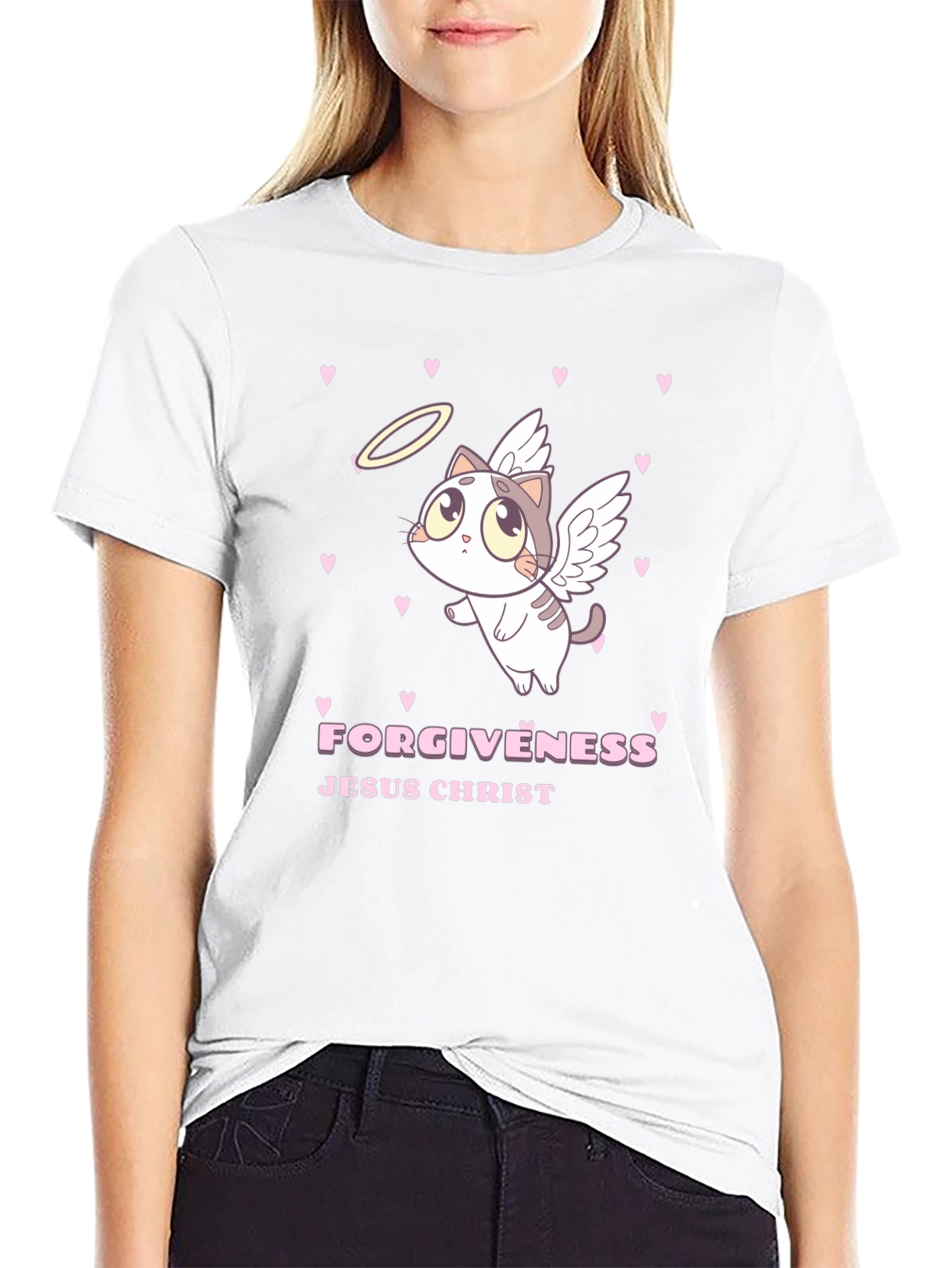 Angel Cat Forgiveness Graphic Tee