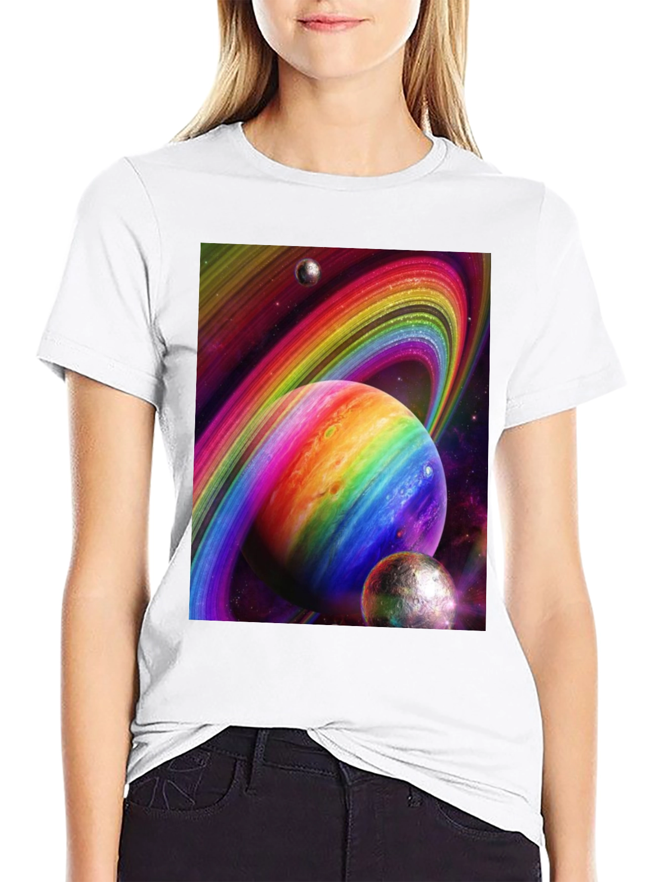 Rainbow Space Planets T-Shirt