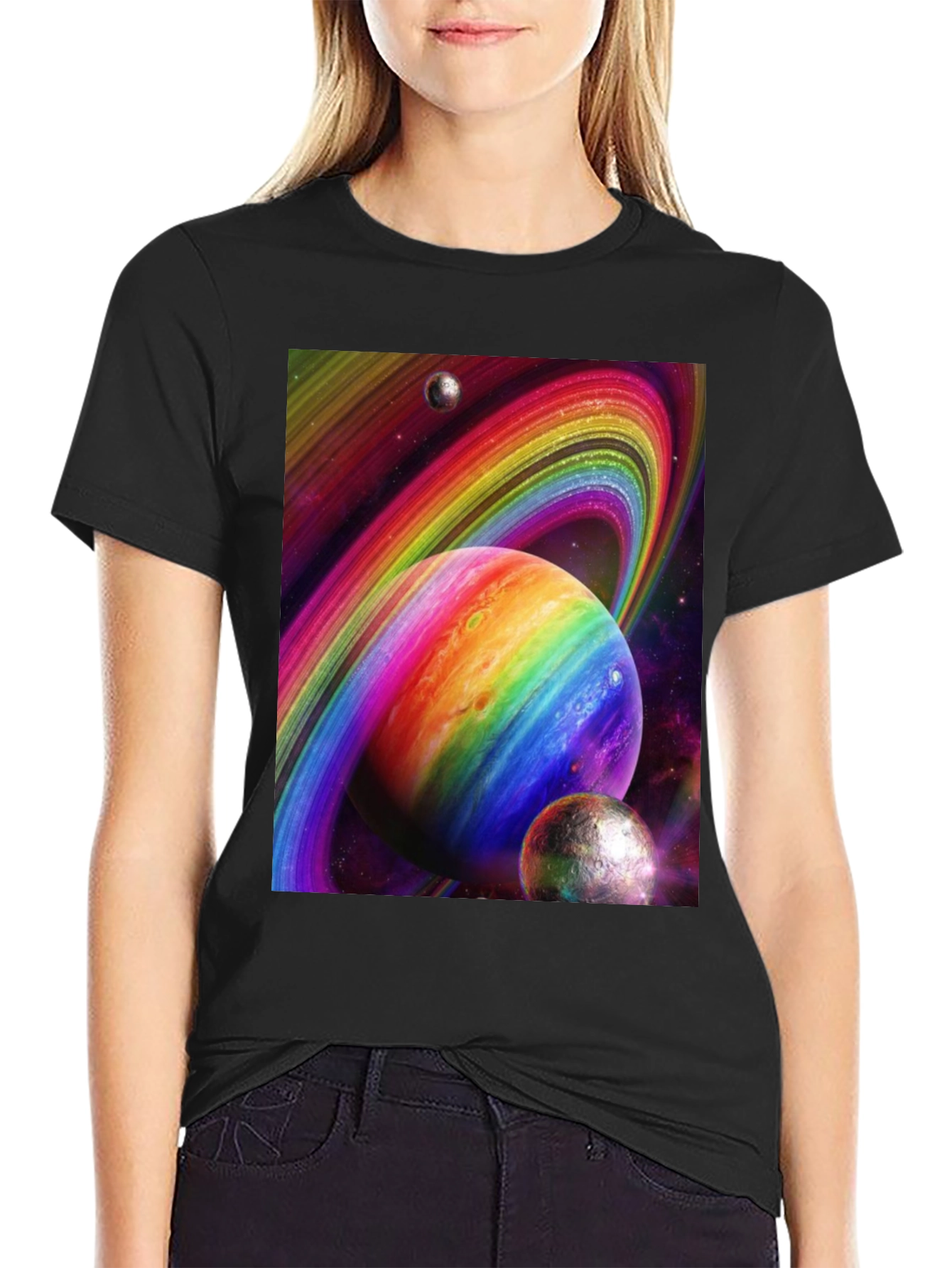 Rainbow Space Planets T-Shirt