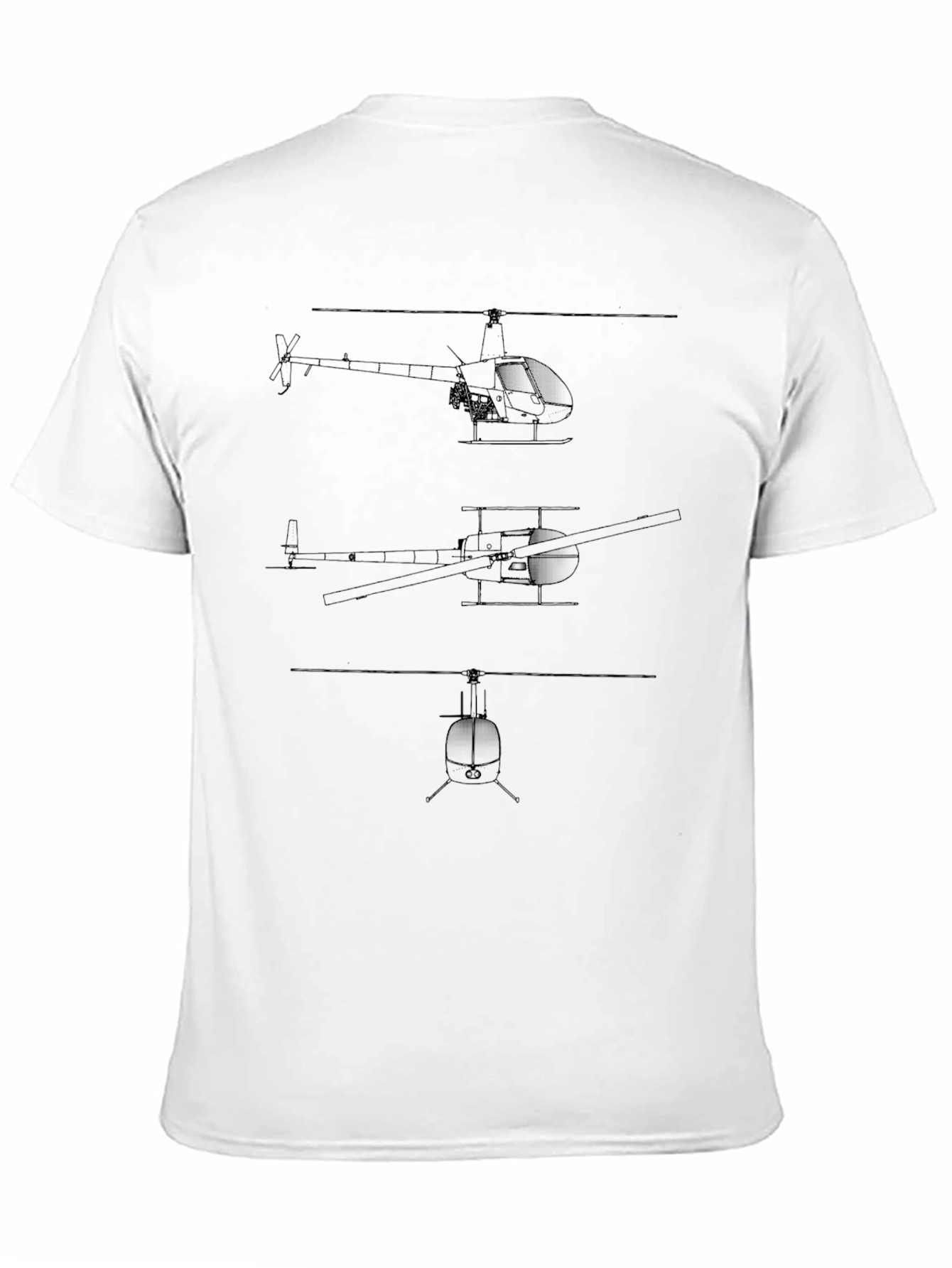 Helicopter Blueprint T-Shirt - Aviation Tee