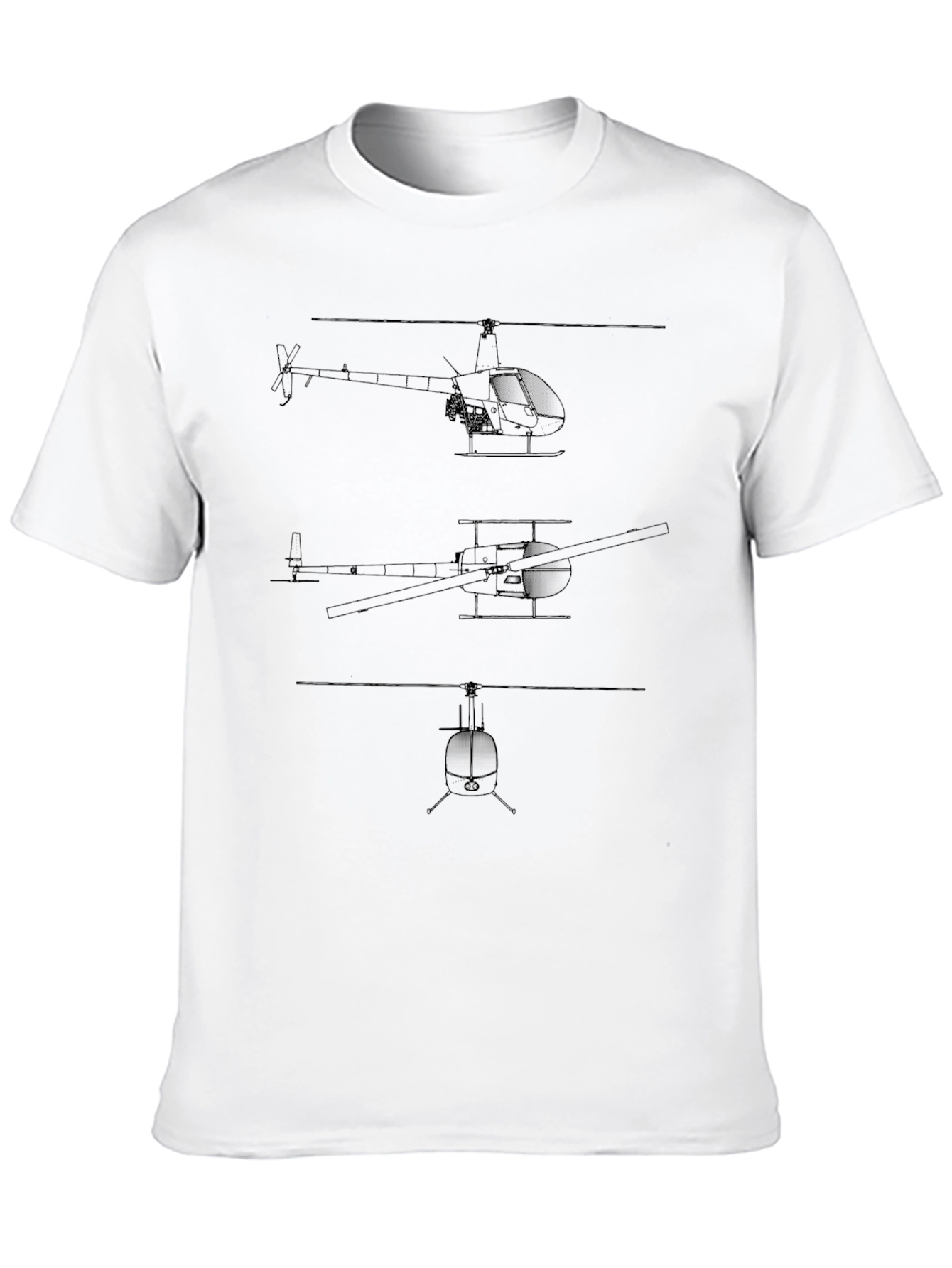 Helicopter Blueprint T-Shirt - Aviation Tee