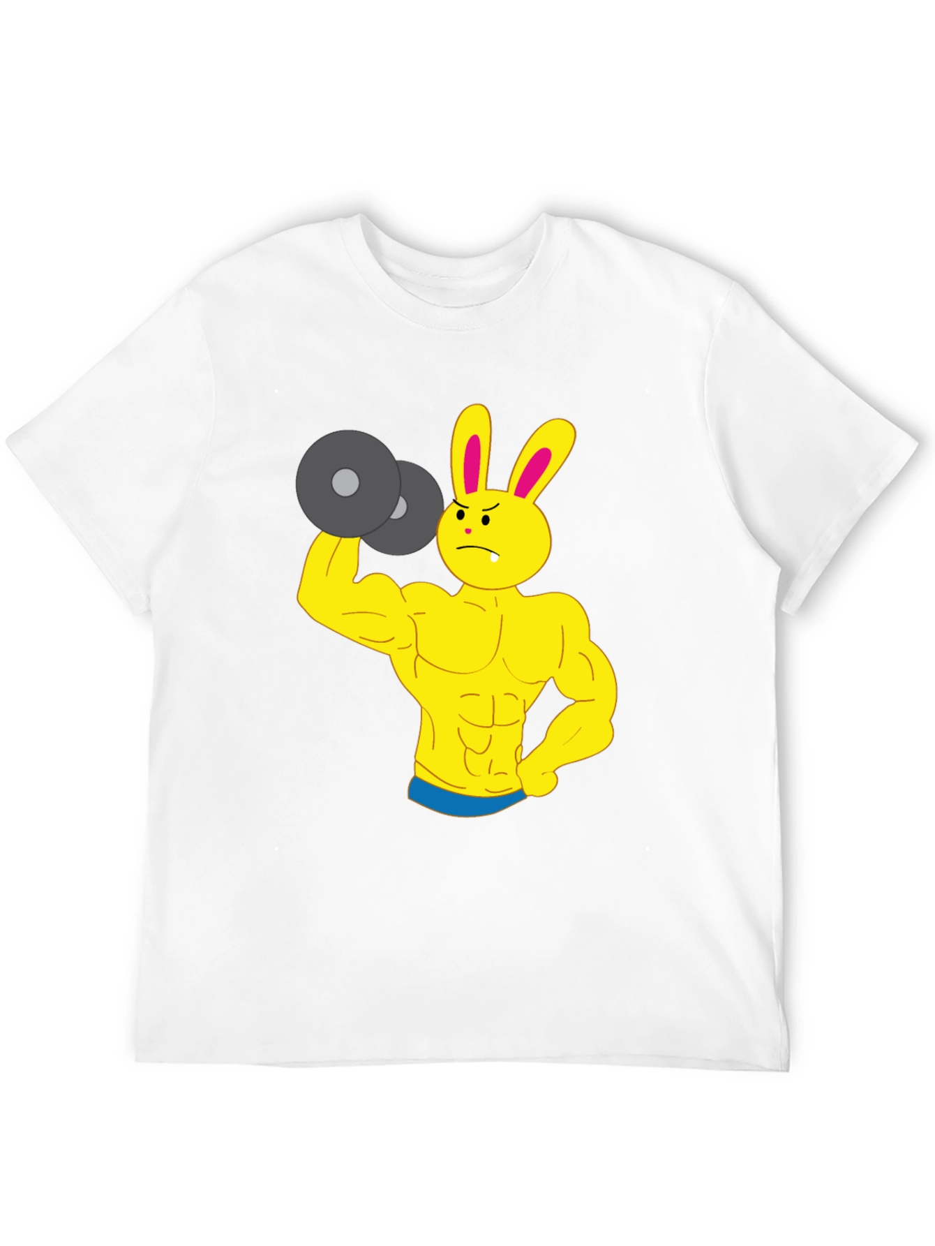 Funny Gym Bunny Black T-Shirt - Weightlifting Rabbit Design