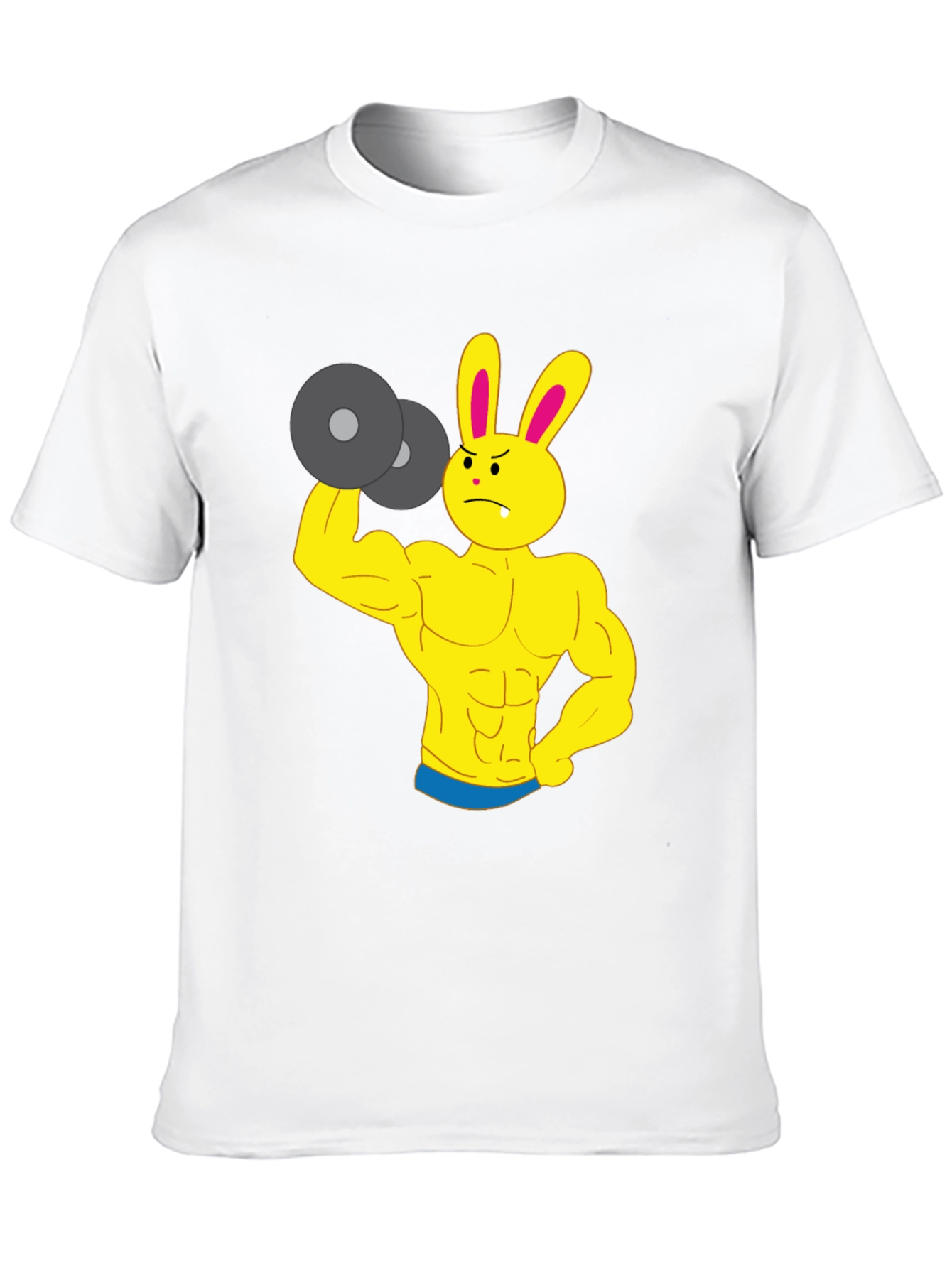 Funny Gym Bunny Black T-Shirt - Weightlifting Rabbit Design