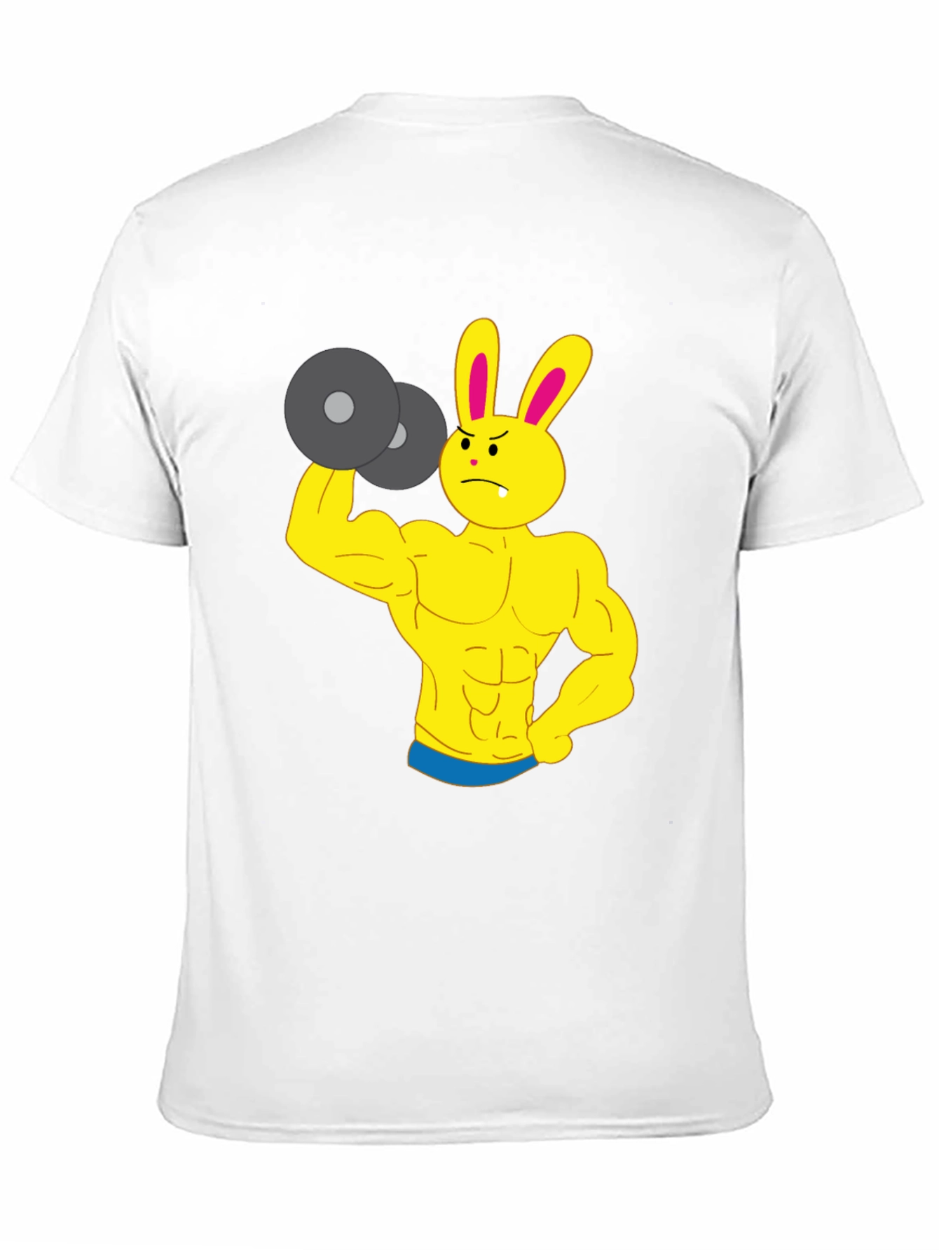 Funny Gym Bunny Black T-Shirt - Weightlifting Rabbit Design