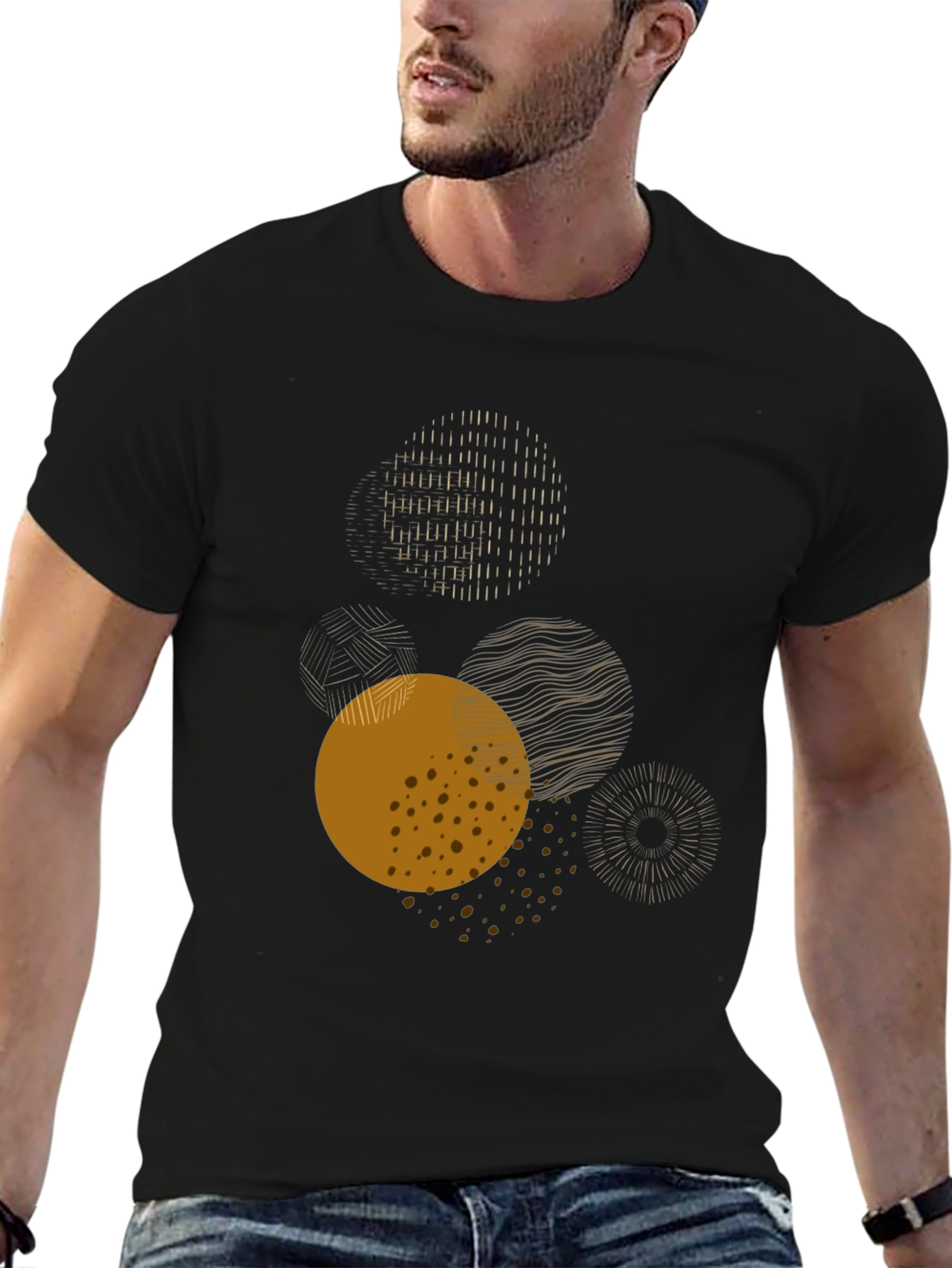 Abstract Circles Graphic Tee - Modern Art Shirt