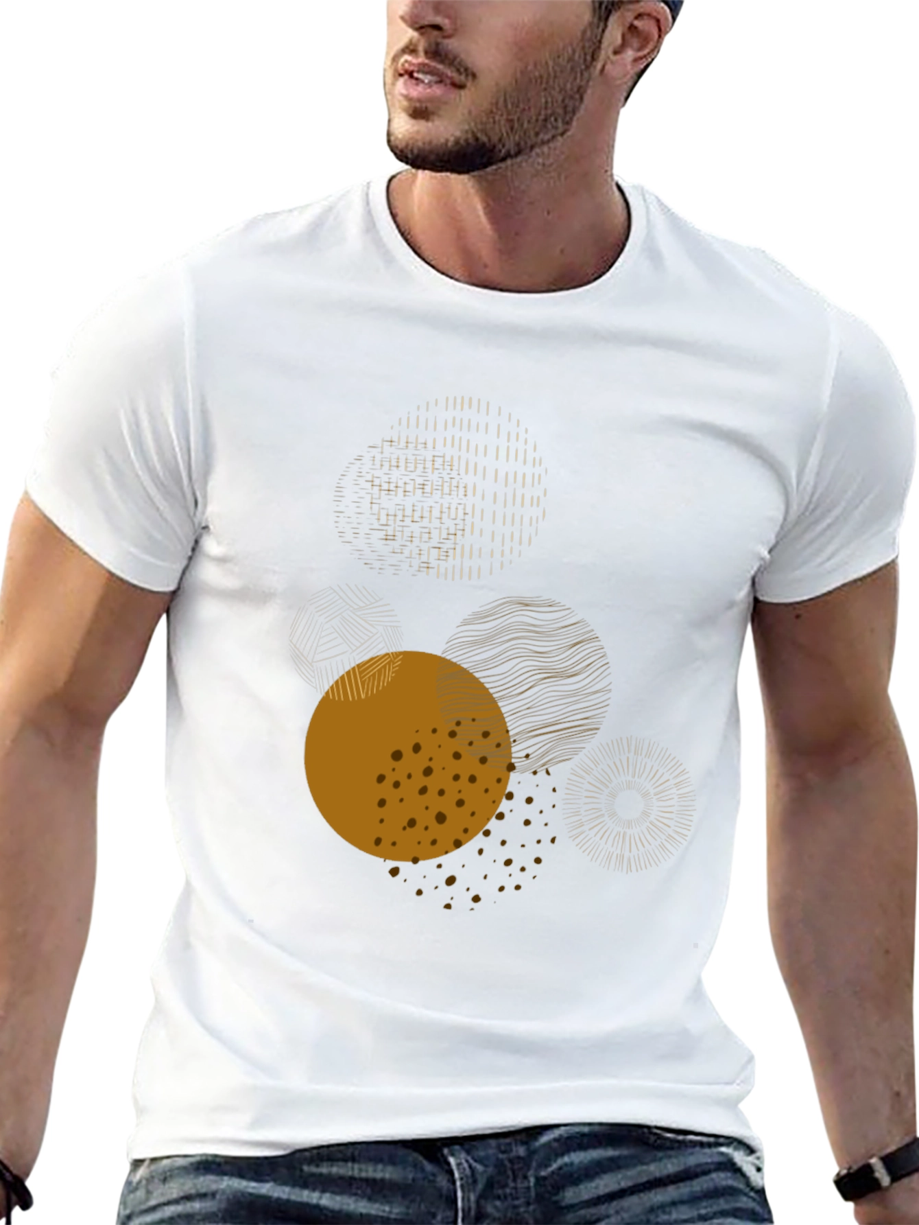 Abstract Circles Graphic Tee - Modern Art Shirt