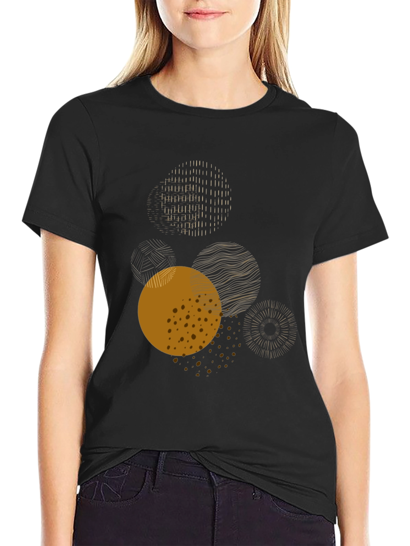 Abstract Circles Graphic Tee - Modern Art Shirt