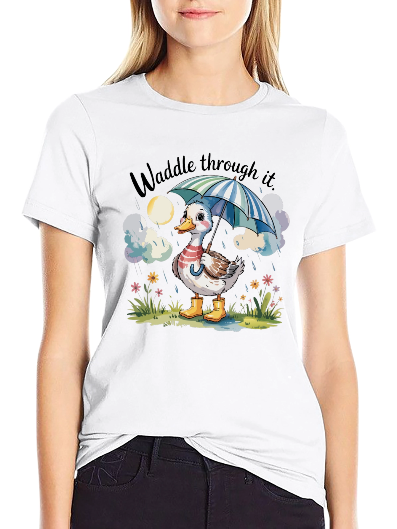 Waddle Through It Duck Graphic Tee