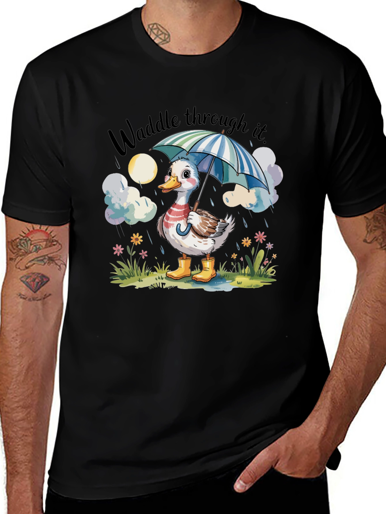 Waddle Through It Duck Graphic Tee