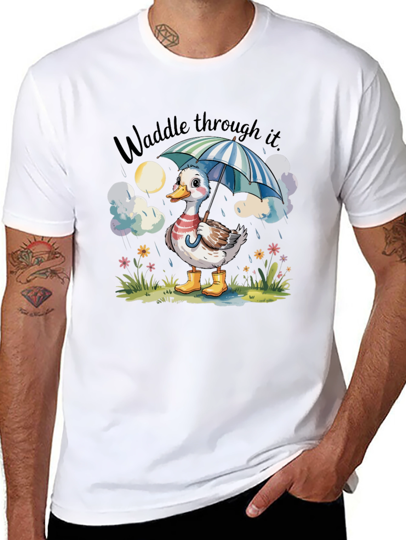Waddle Through It Duck Graphic Tee