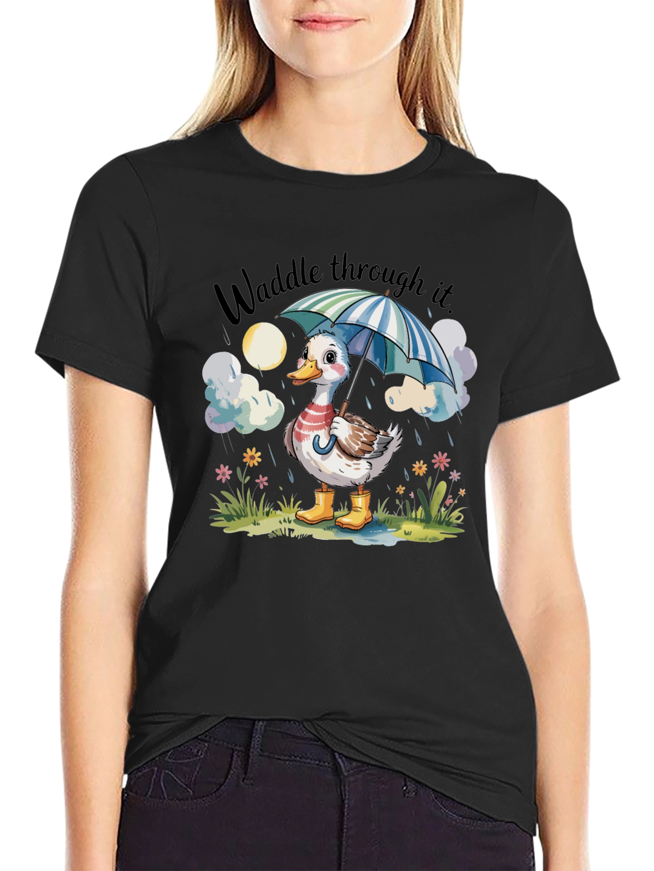 Waddle Through It Duck Graphic Tee