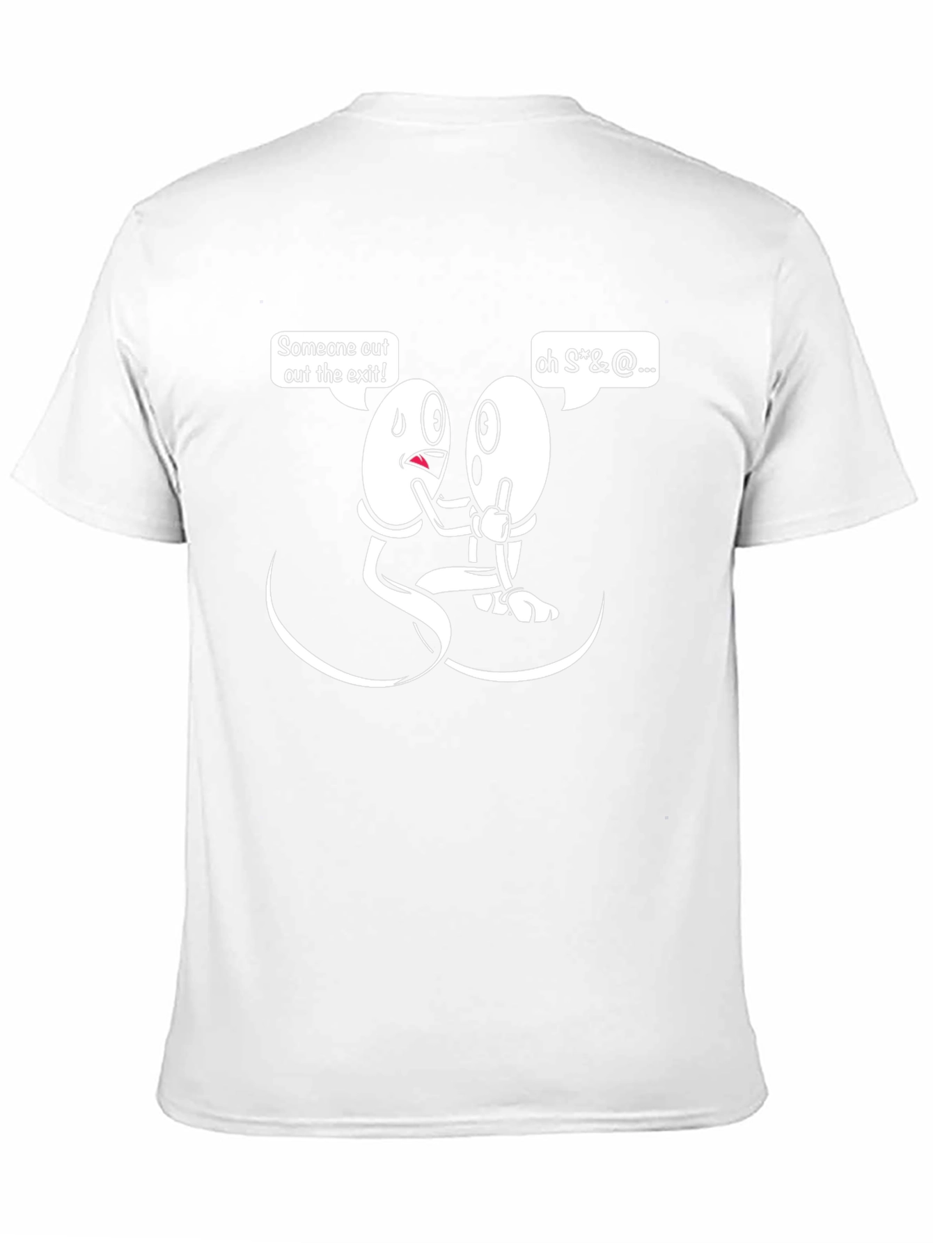 Funny Sperm Cartoon Graphic Mens Black T-Shirt