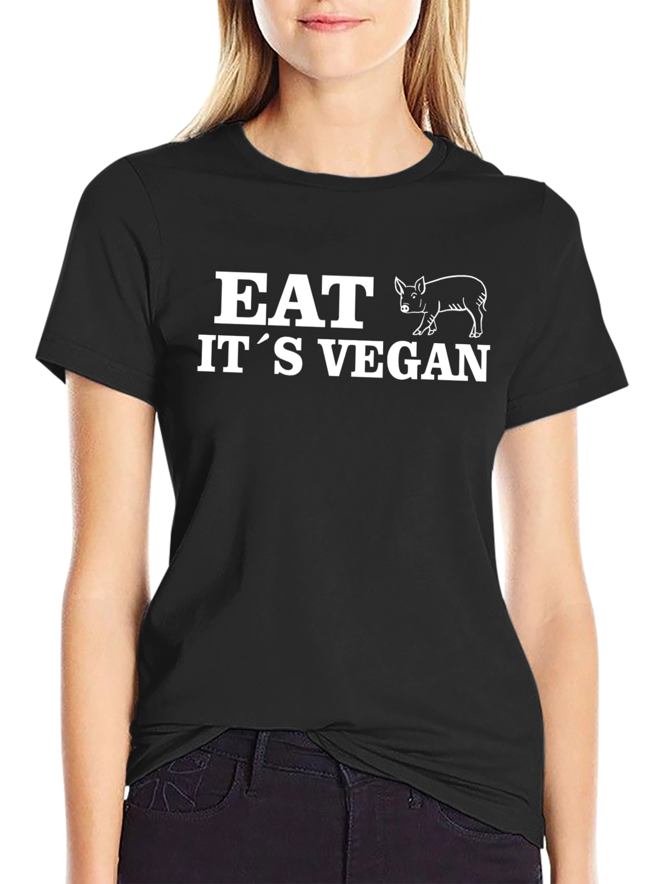 Eat Vegan Pig T-Shirt - Funny Vegan Gift