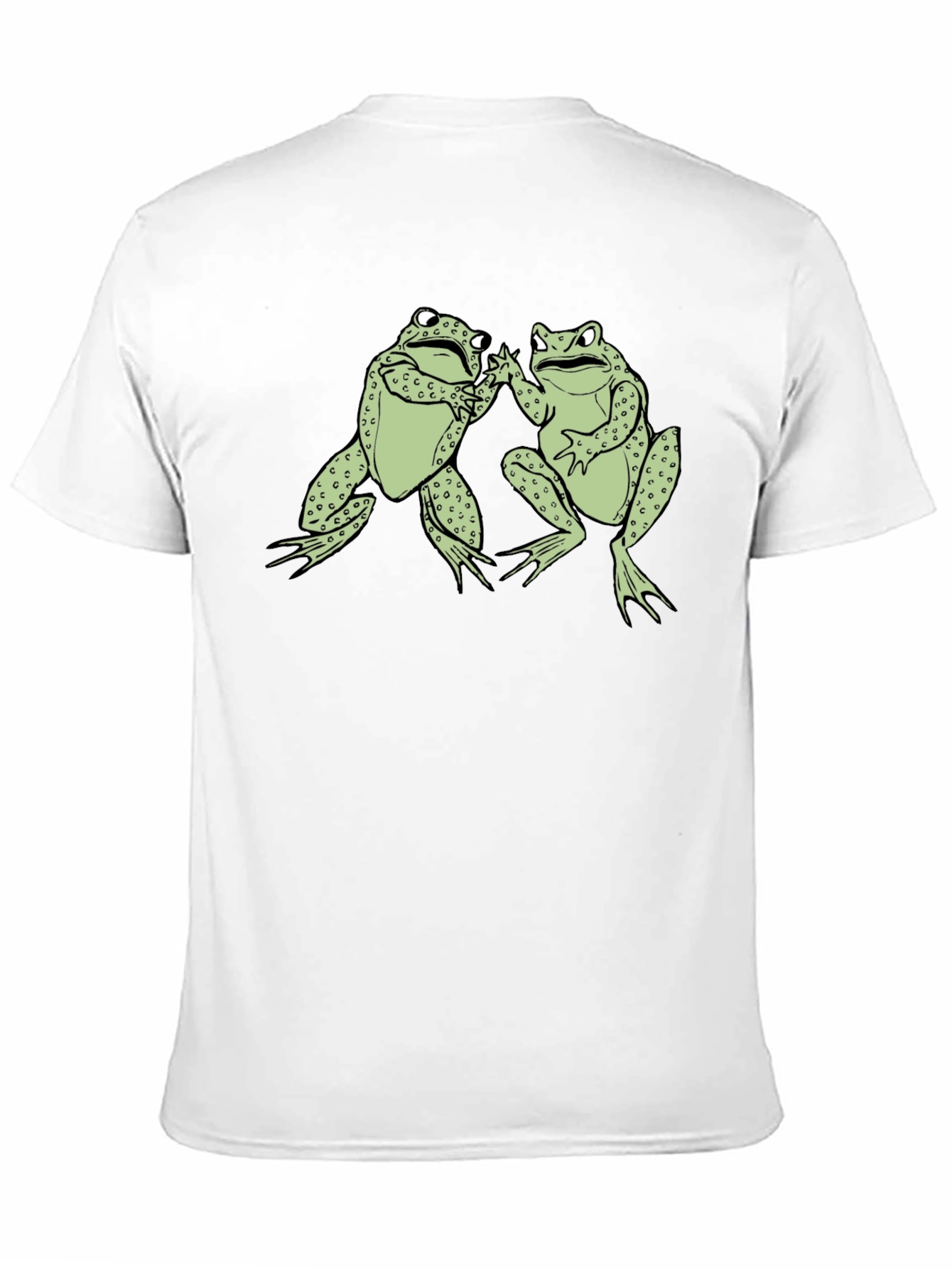 Funny Frog High Five Graphic Black T-Shirt