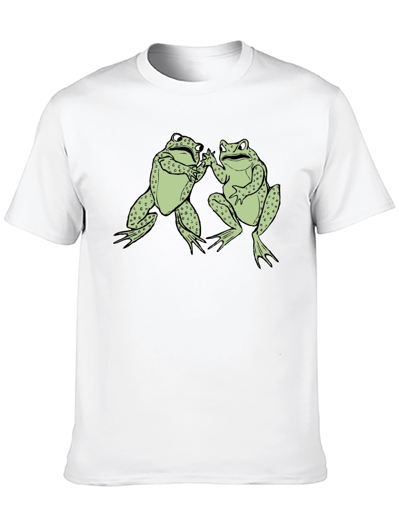 Funny Frog High Five Graphic Black T-Shirt