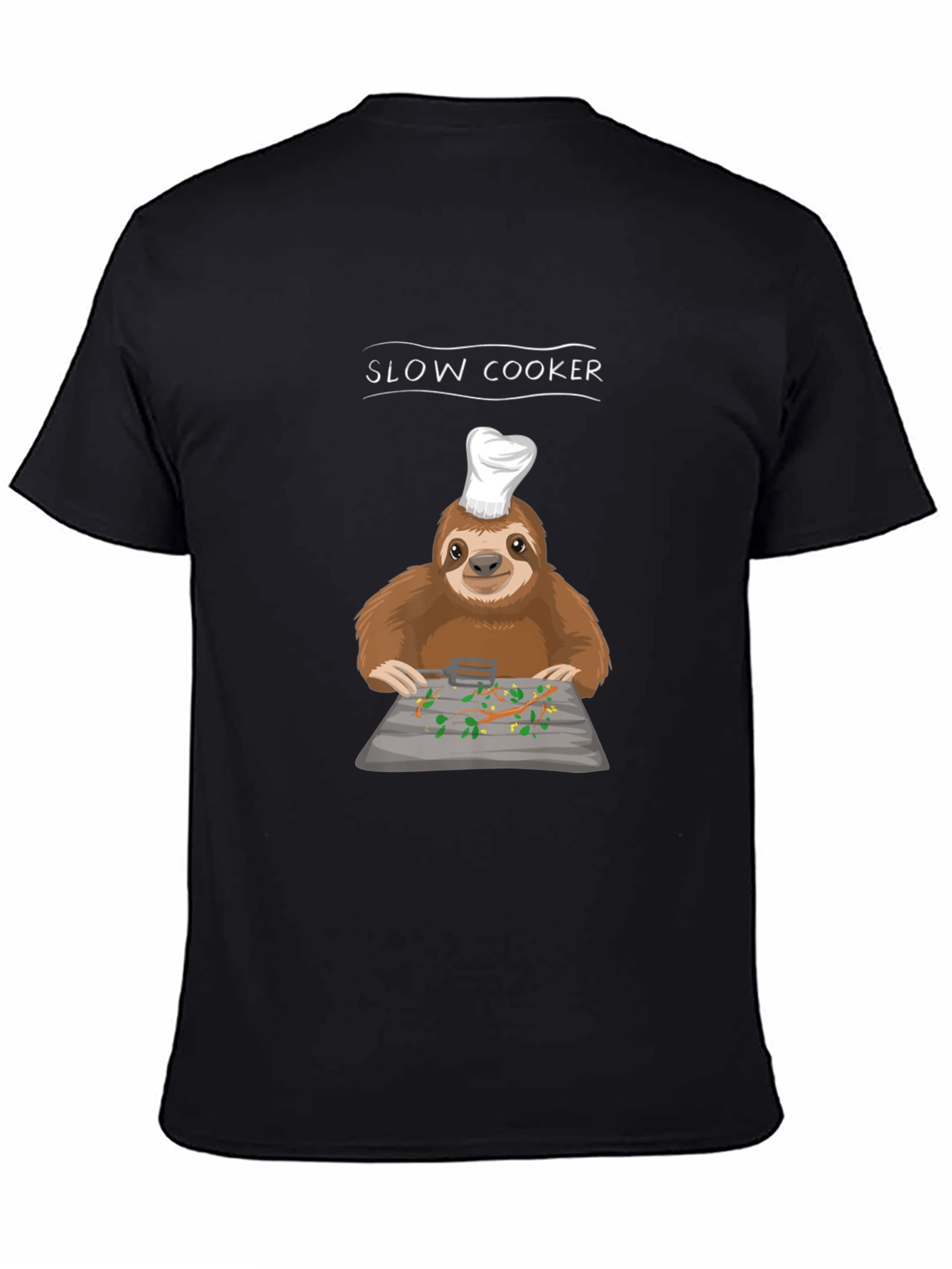 Slow Cooker Sloth Graphic Tee - Novelty Chef T-Shirt