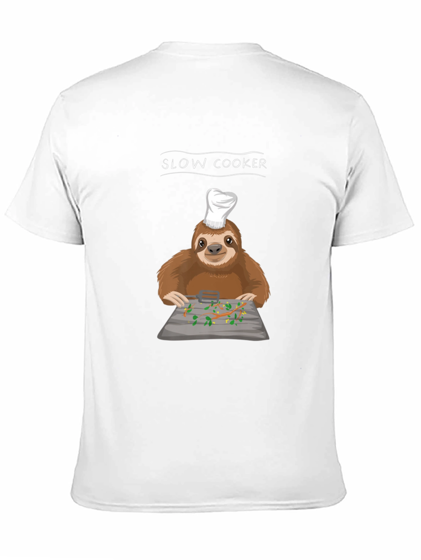 Slow Cooker Sloth Graphic Tee - Novelty Chef T-Shirt