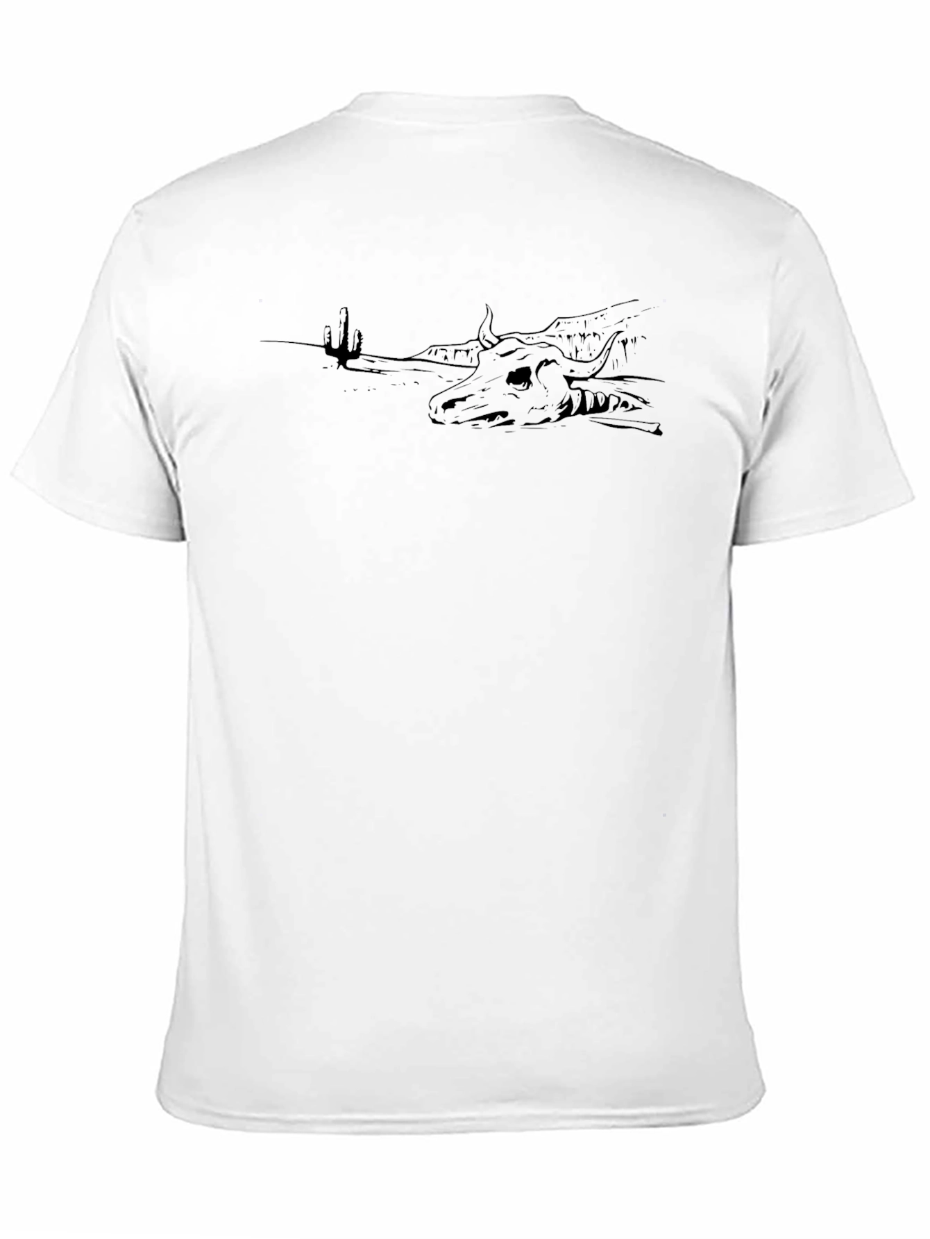 Black Graphic Tee: Desert Skull Scene