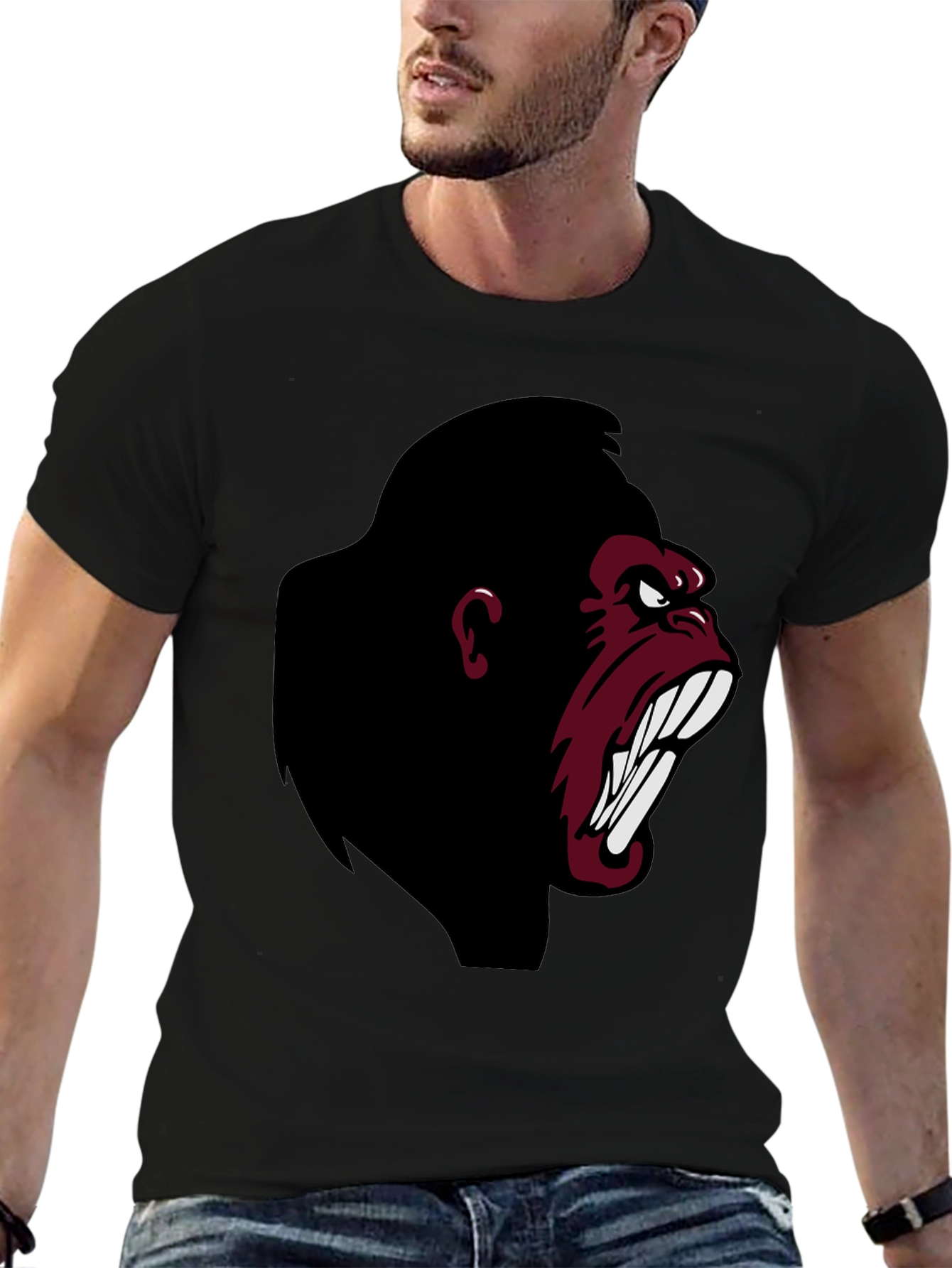 Angry Gorilla Graphic T-Shirt - Black