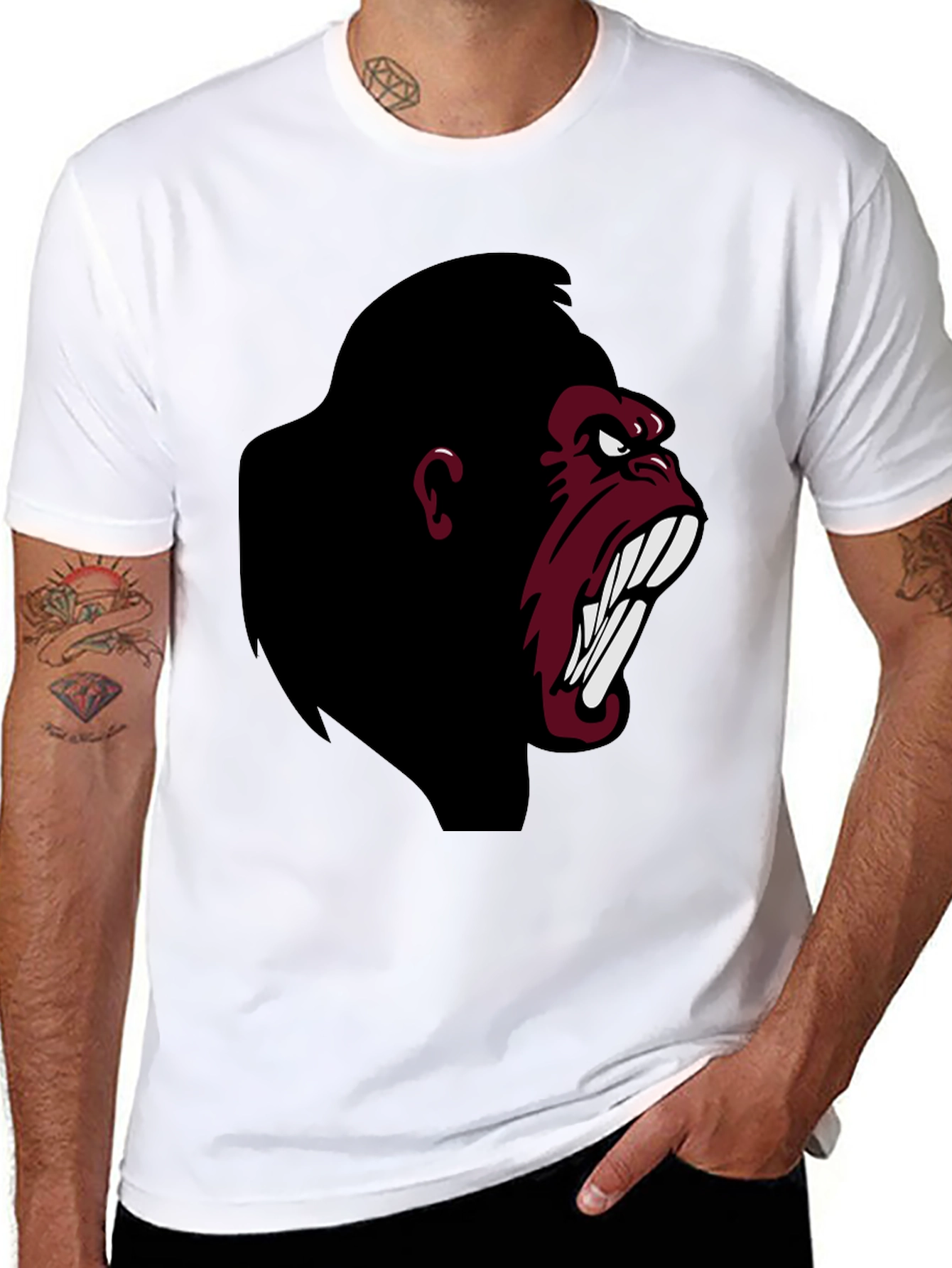 Angry Gorilla Graphic T-Shirt - Black