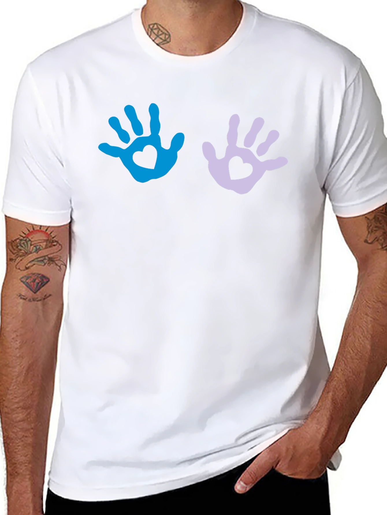 Heart Handprint Graphic T-Shirt