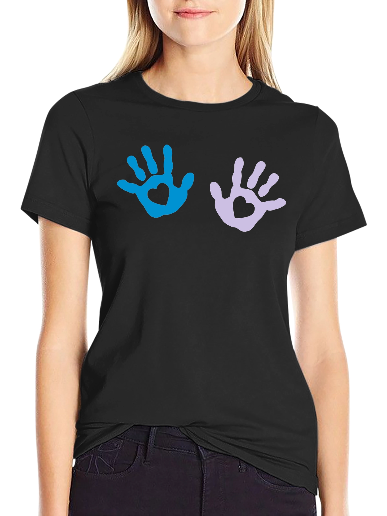 Heart Handprint Graphic T-Shirt
