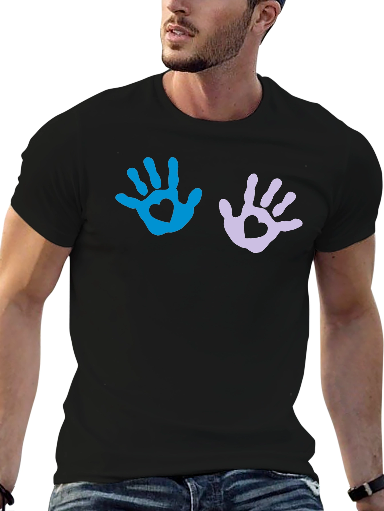 Heart Handprint Graphic T-Shirt