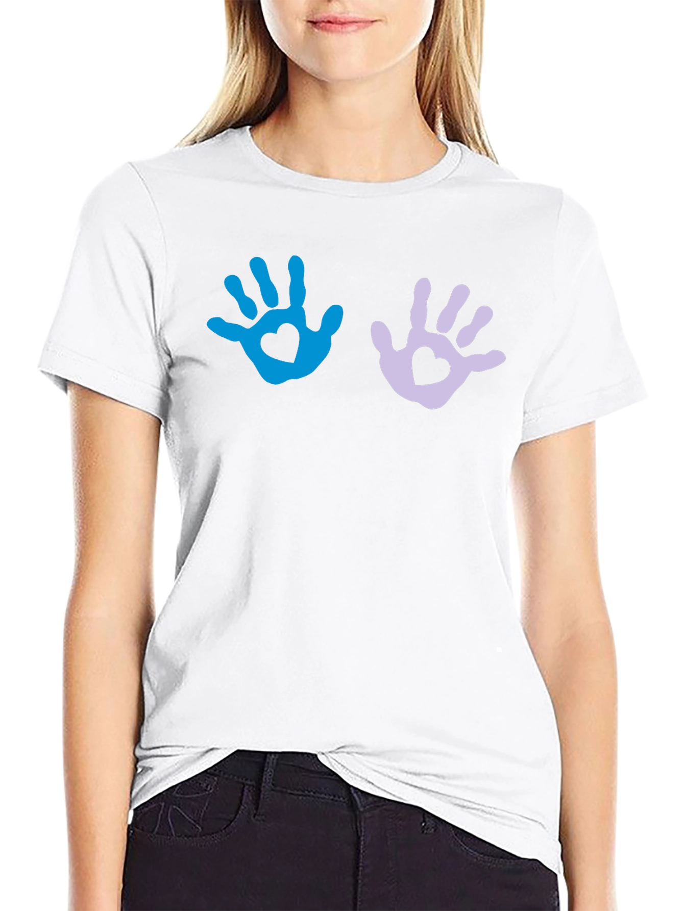 Heart Handprint Graphic T-Shirt