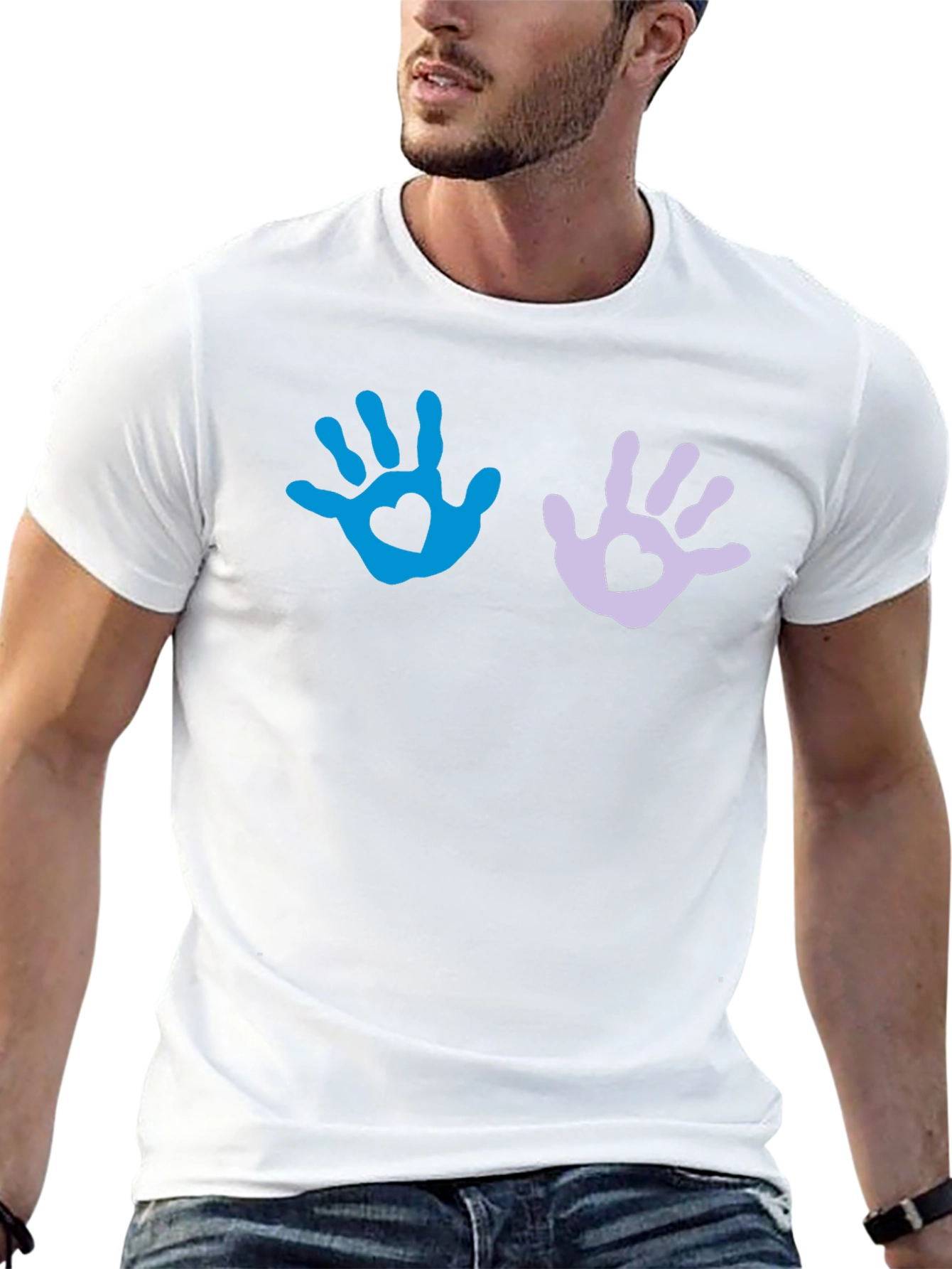 Heart Handprint Graphic T-Shirt