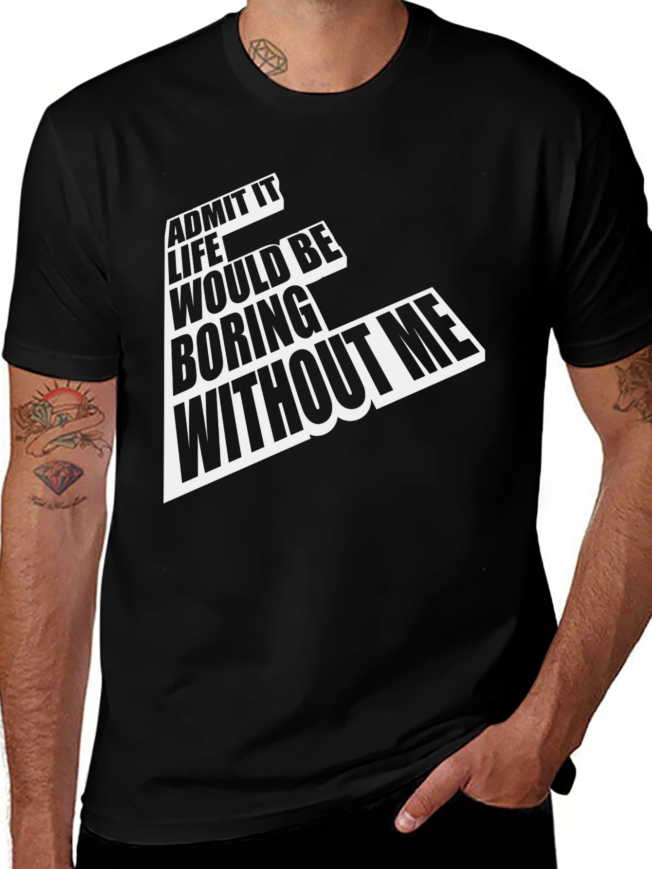 Funny Admit It Graphic T-Shirt - Mens Black Tee