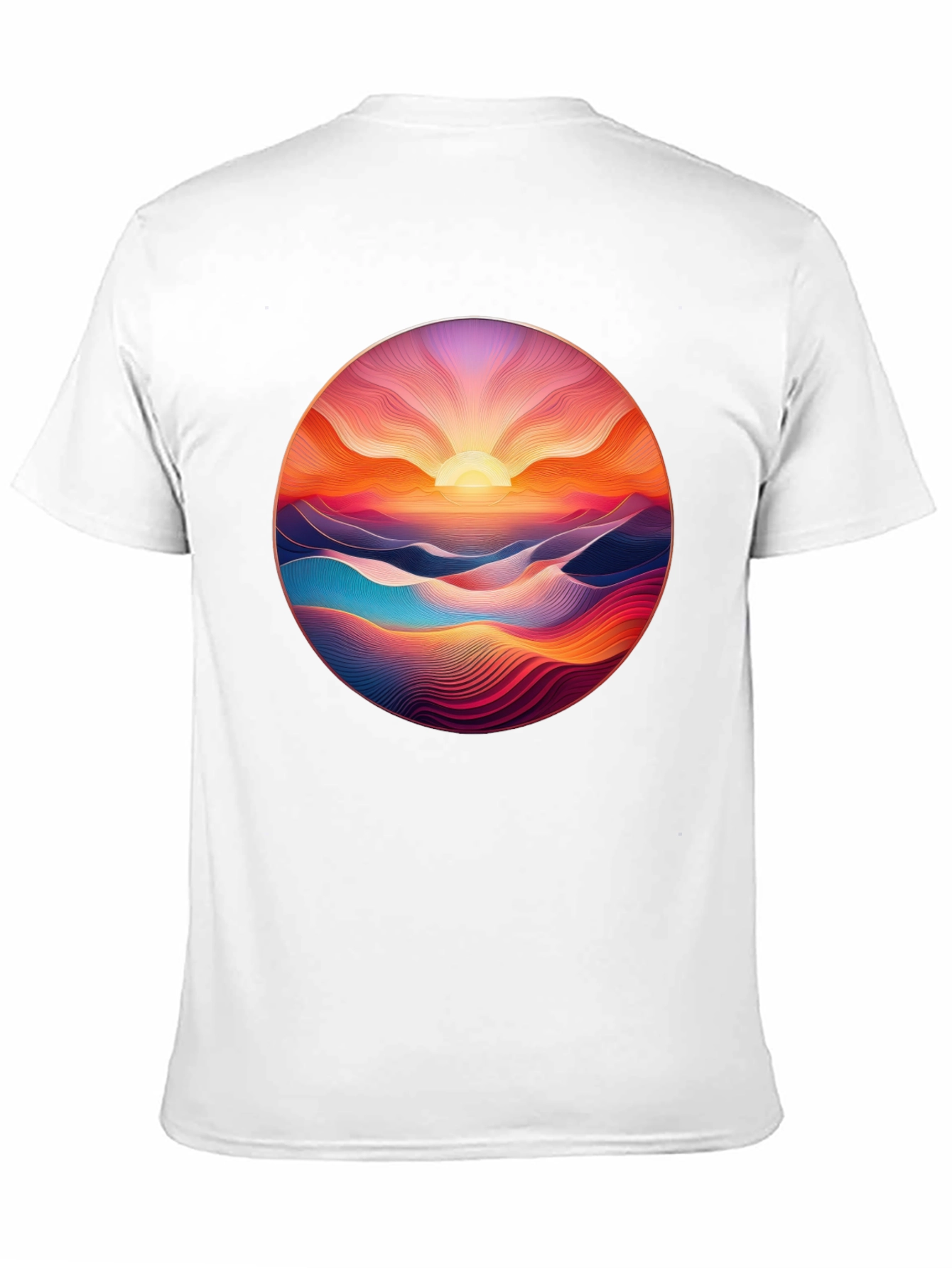 Sunrise Vista Graphic Tee - Soft Black Cotton