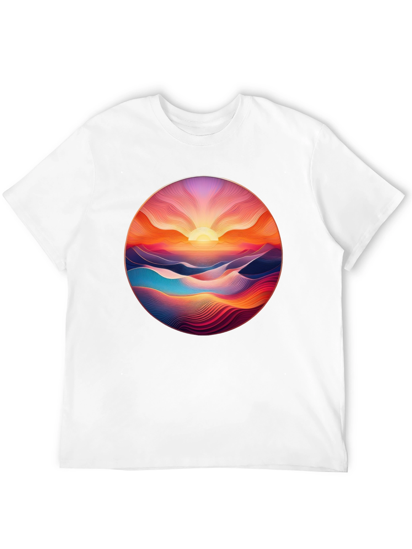 Sunrise Vista Graphic Tee - Soft Black Cotton