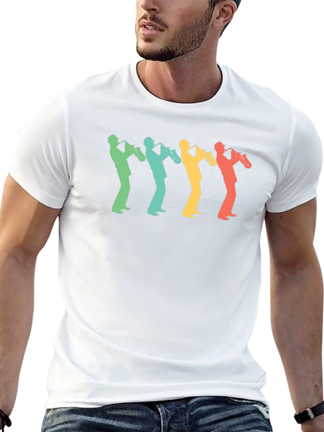 Saxophone Player Retro T-Shirt - Music Lover Tee