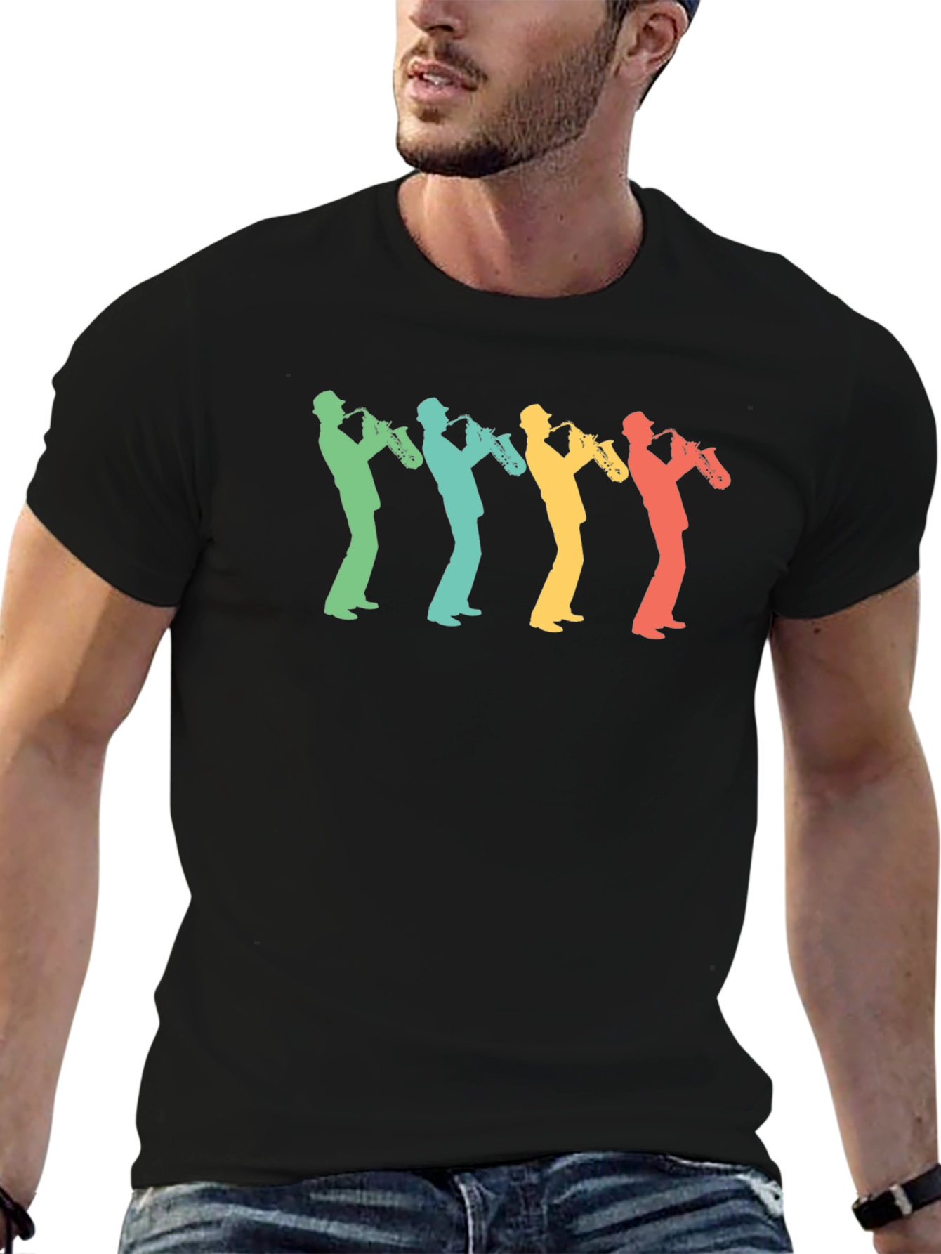 Saxophone Player Retro T-Shirt - Music Lover Tee