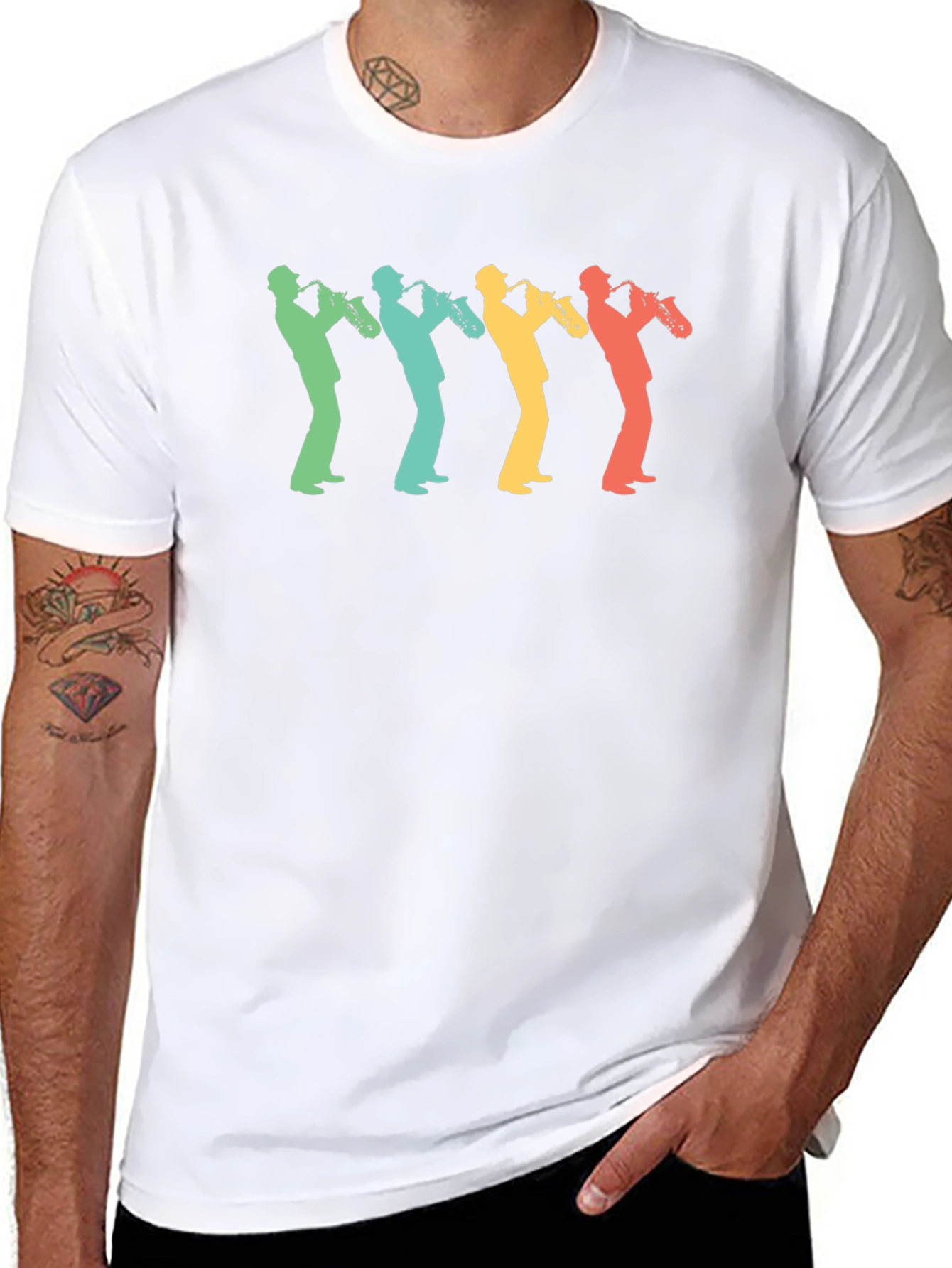 Saxophone Player Retro T-Shirt - Music Lover Tee