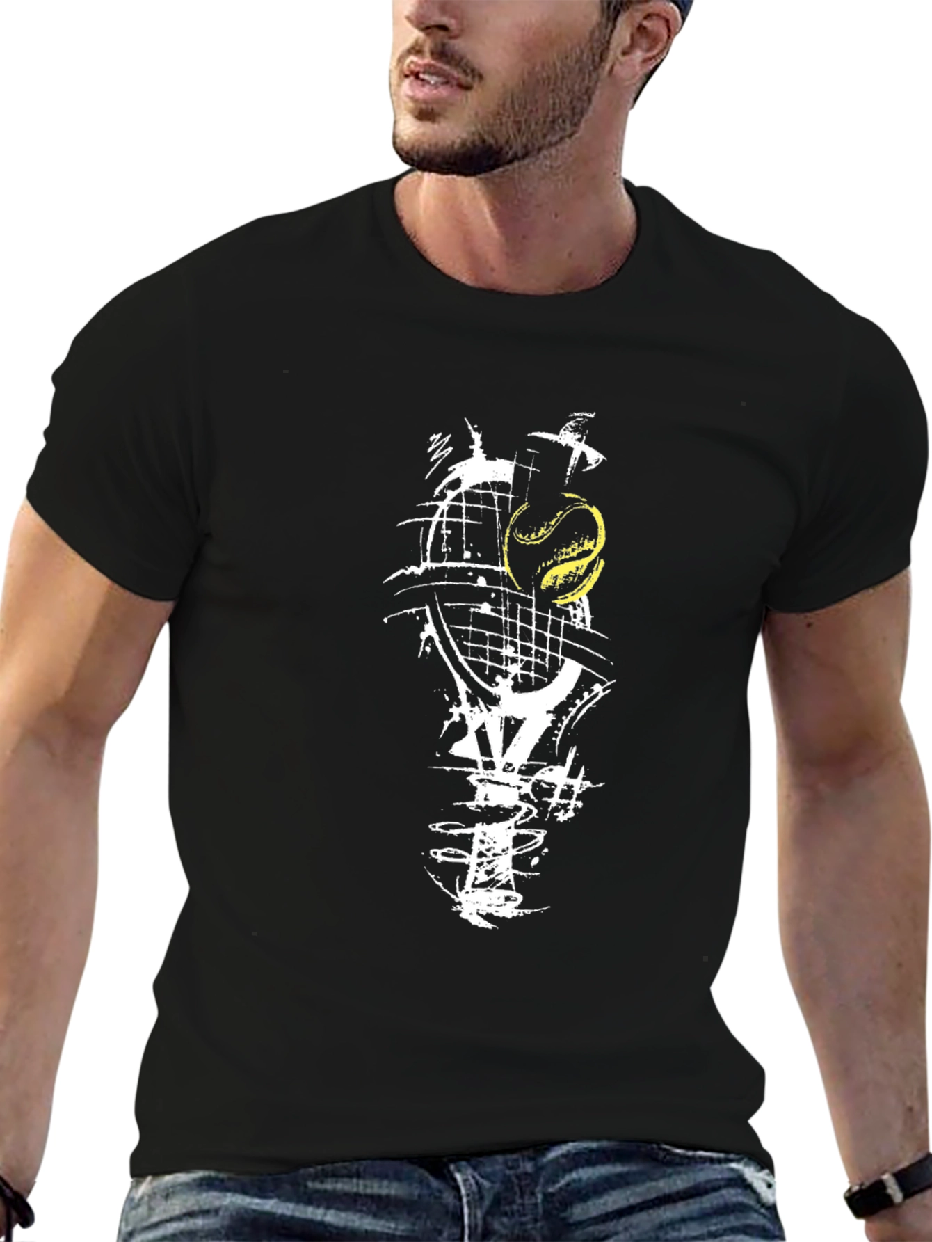 Tennis Racket & Ball Graphic T-Shirt
