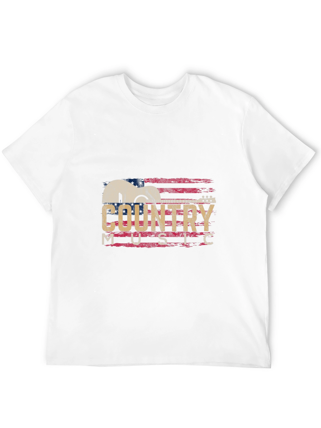 Country Music Guitar Graphic T-Shirt - Black