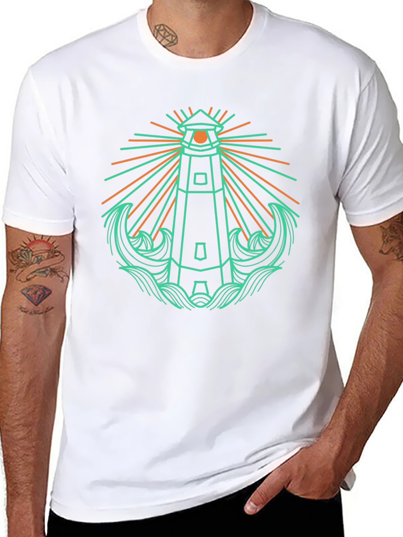 Lighthouse Graphic Tee - Nautical Style