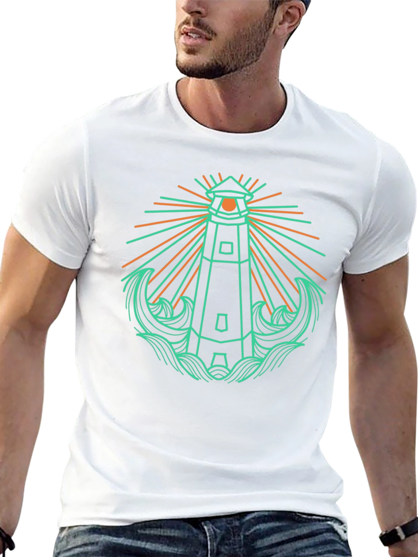 Lighthouse Graphic Tee - Nautical Style