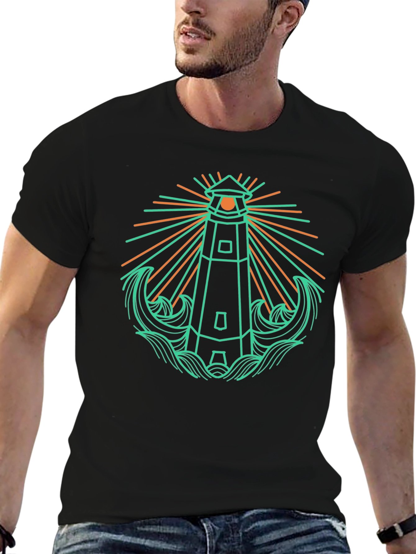 Lighthouse Graphic Tee - Nautical Style