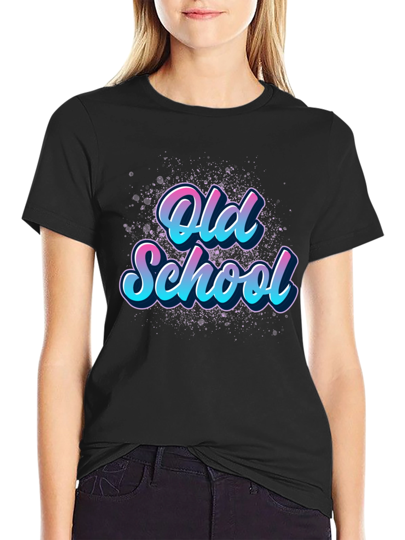 Retro Old School Graphic Black T-Shirt