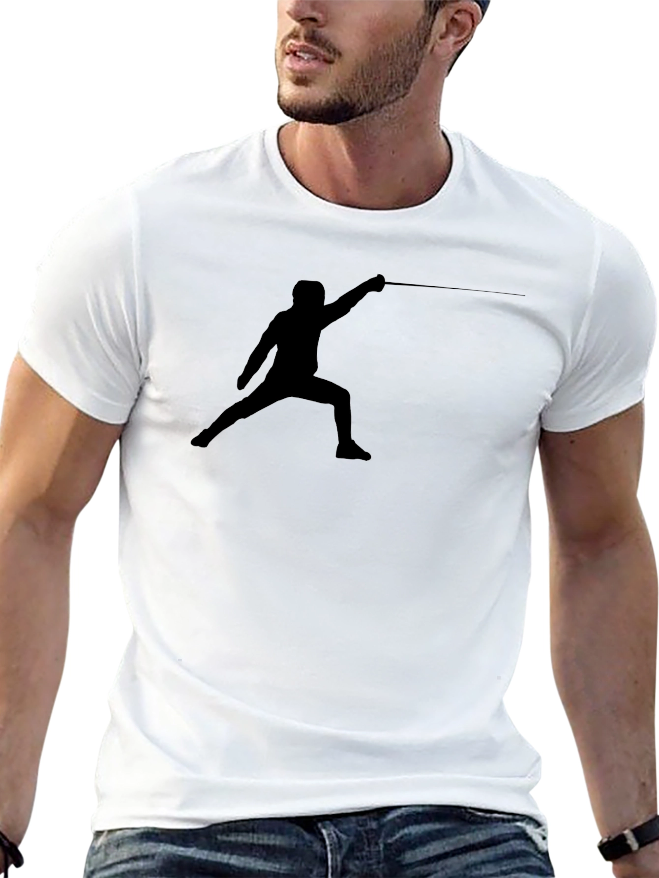 Fencer Silhouette Black T-Shirt