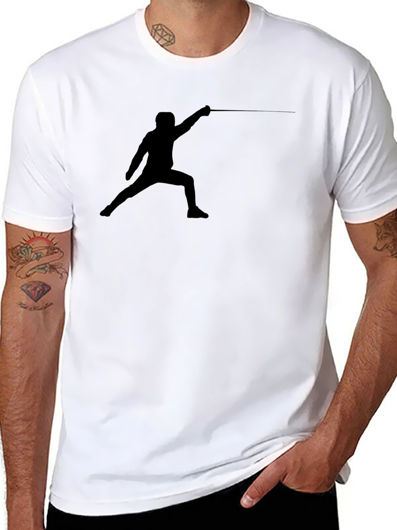 Fencer Silhouette Black T-Shirt