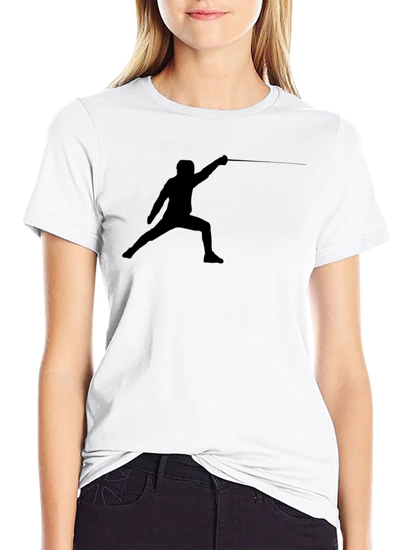 Fencer Silhouette Black T-Shirt