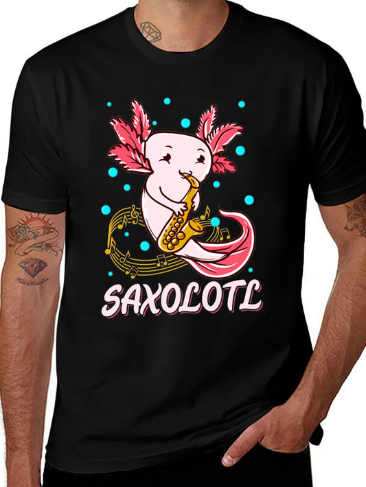 Saxolotl T-Shirt - Cute Axolotl Saxophone Player Tee