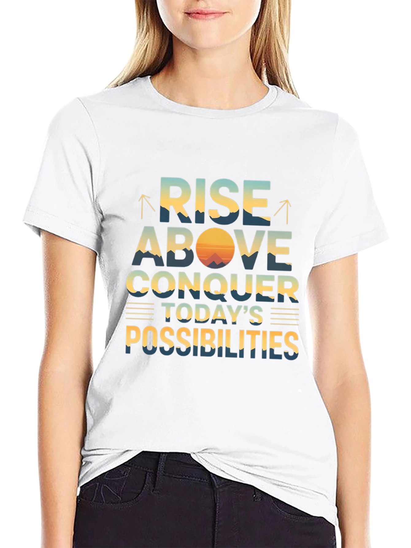 Inspirational Graphic T-Shirt - Rise Above Conquer