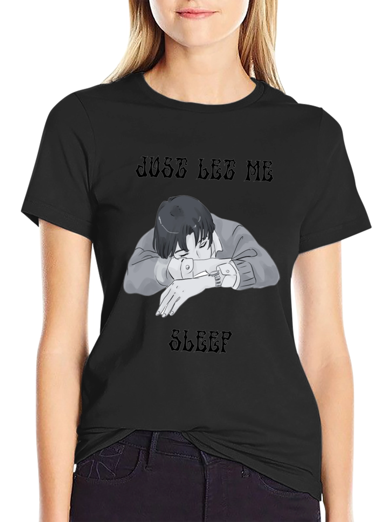 Just Let Me Sleep Black T-Shirt